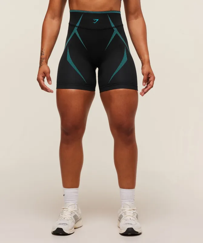 Gymshark Apex Lift Seamless Short - Black/Brand Blue sold by Gymshark