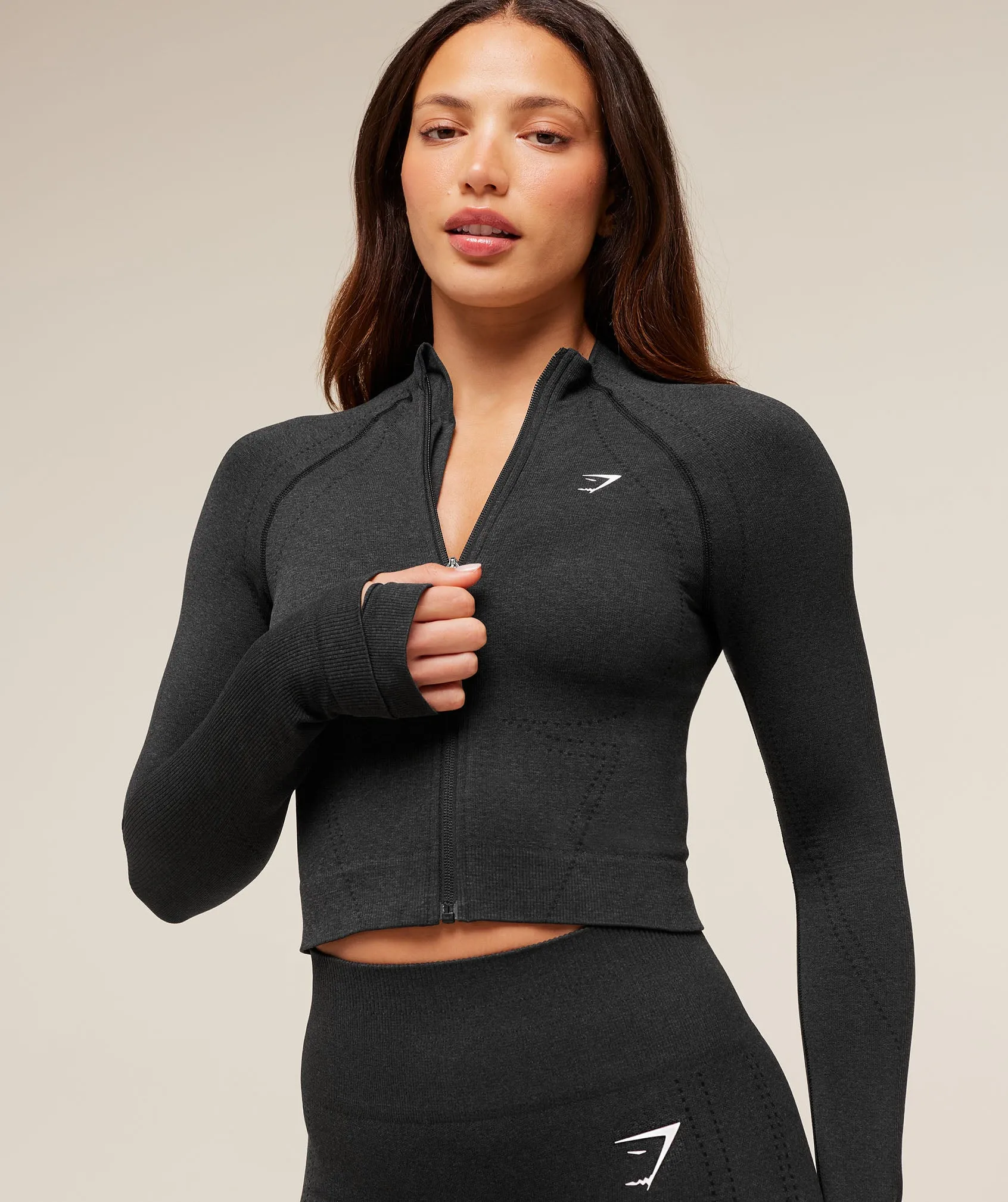 Gymshark Vital Warm Jacket - Black Marl sold by Gymshark product image thumbnail 5