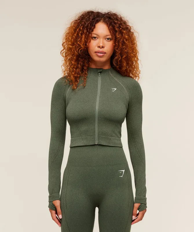 Gymshark Vital Warm Jacket - Base Green/Marl sold by Gymshark
