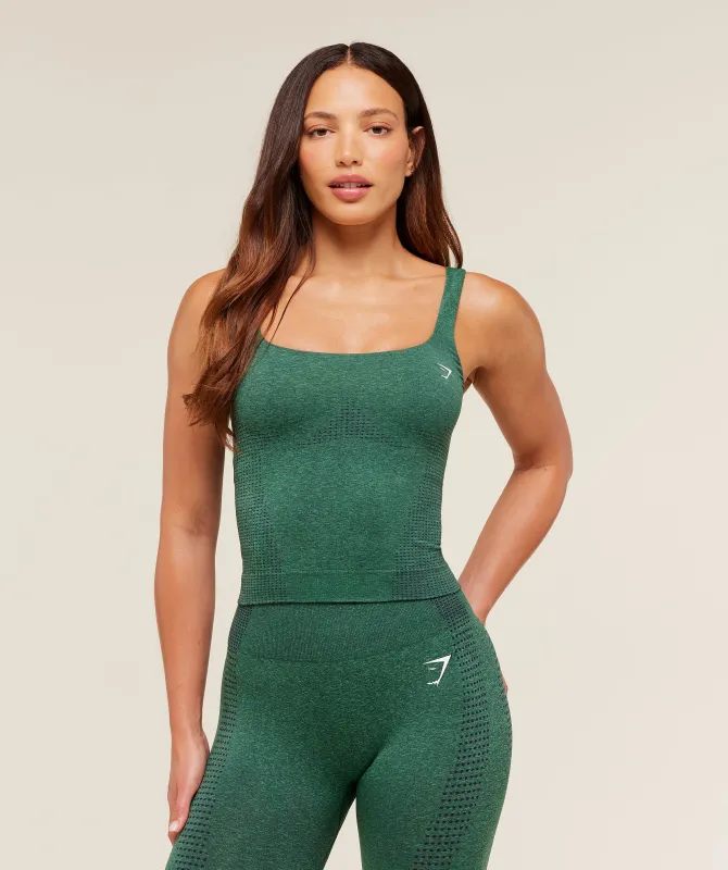 Gymshark Vital Tank With Shelf - GS Lift Green/ Marl sold by Gymshark