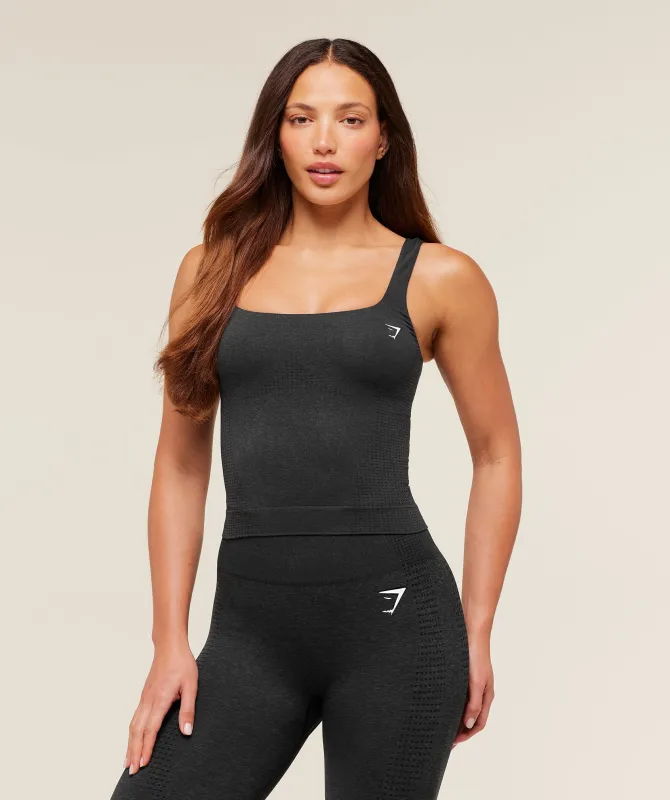 Gymshark Vital Tank With Shelf - Black Marl sold by Gymshark