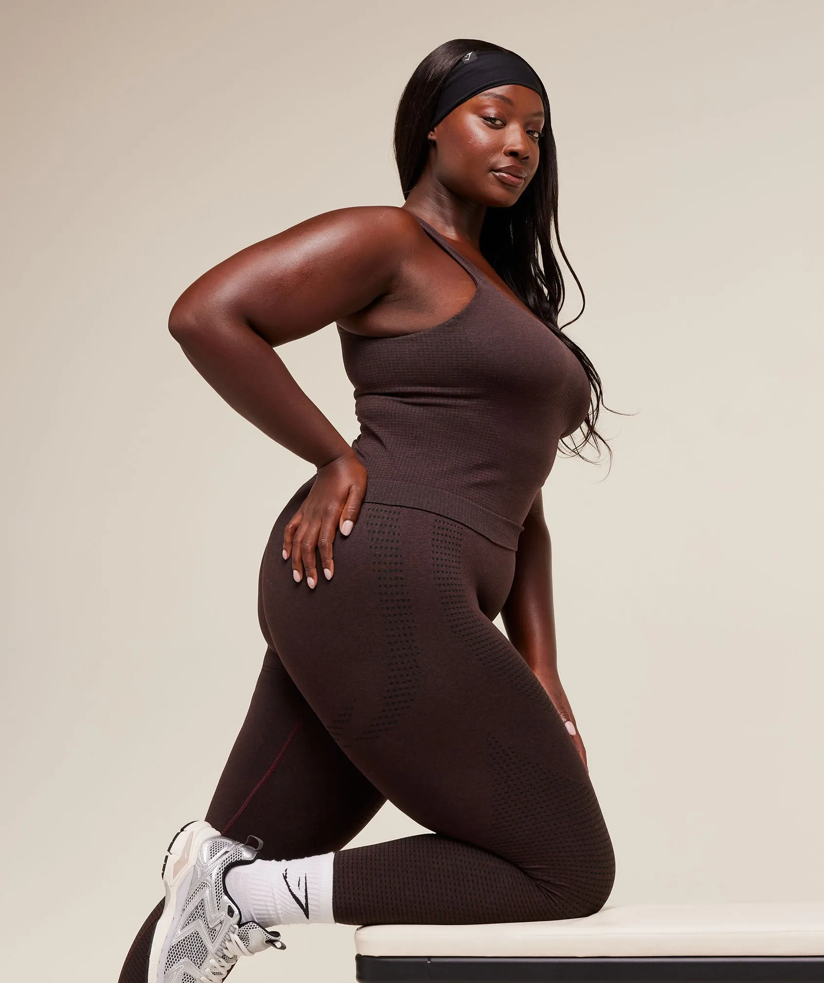 Gymshark Vital Tank With Shelf - Rich Maroon/Marl sold by Gymshark product image thumbnail 5