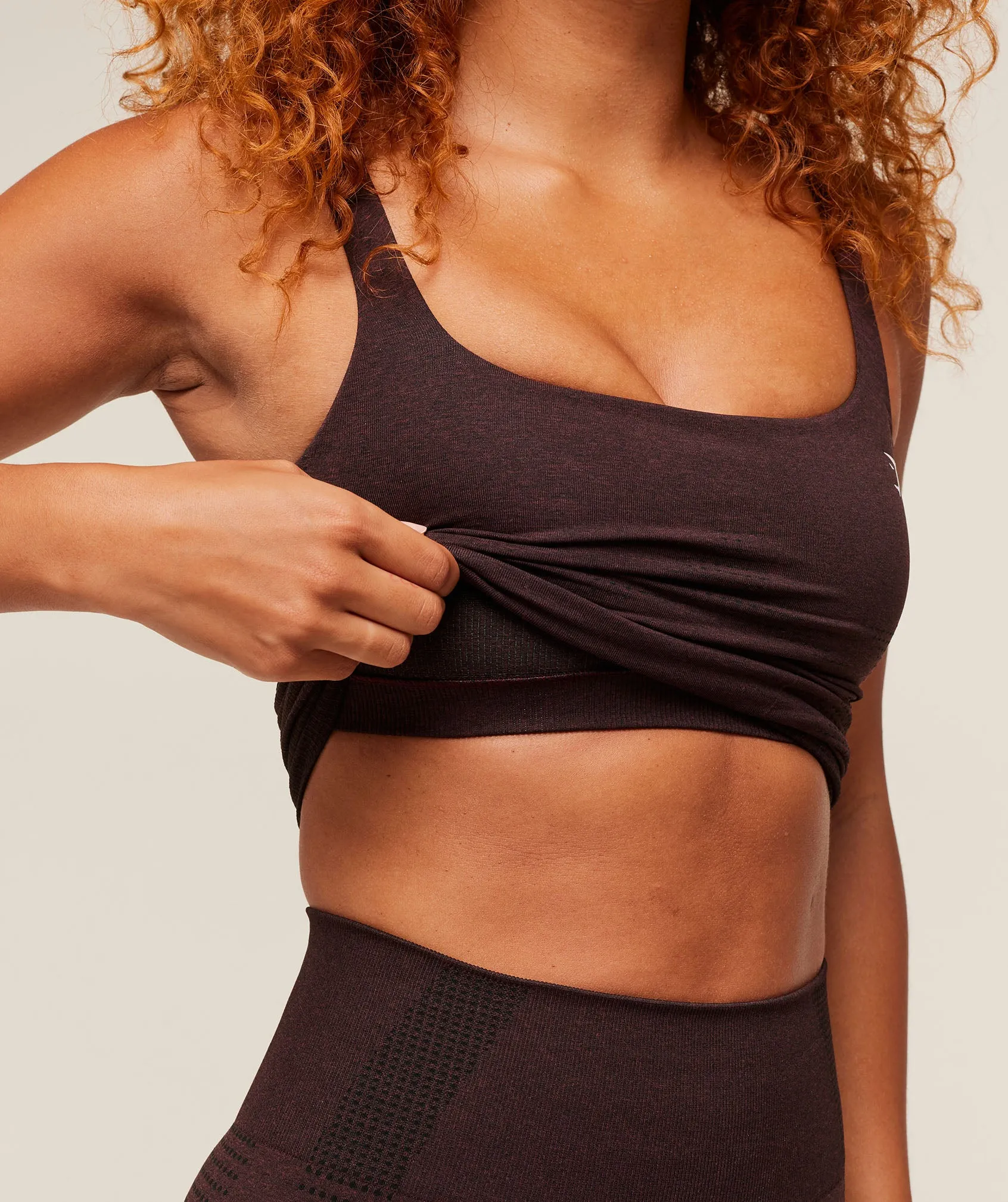 Gymshark Vital Tank With Shelf - Rich Maroon/Marl sold by Gymshark product image thumbnail 2