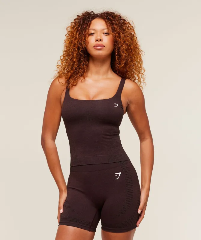 Gymshark Vital Tank With Shelf - Rich Maroon/Marl sold by Gymshark