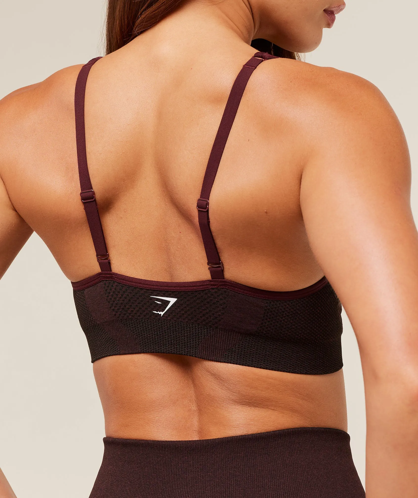 Gymshark Vital V Neck Sports Bra - Rich Maroon/Marl sold by Gymshark product image thumbnail 4