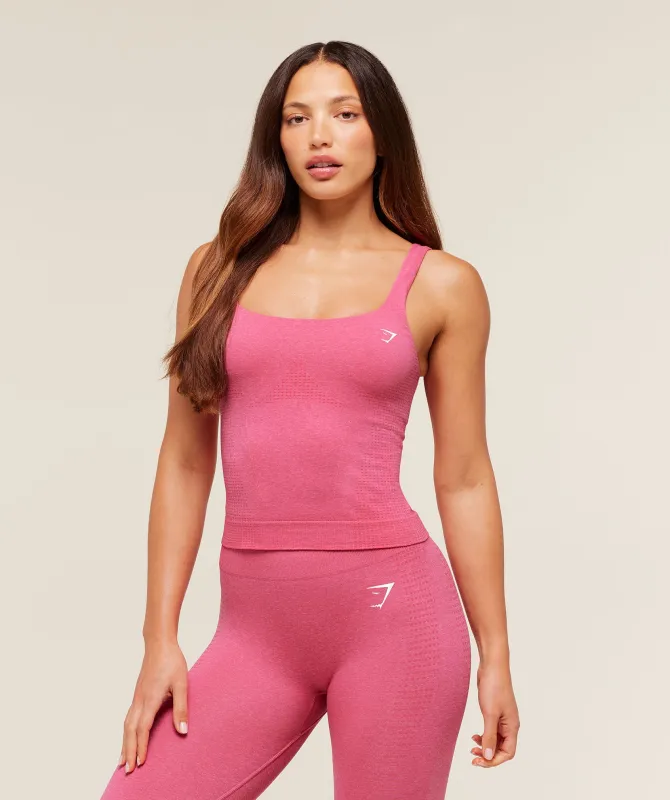 Gymshark Vital Tank With Shelf - GS Vintage Rouge Pink/ Marl sold by Gymshark