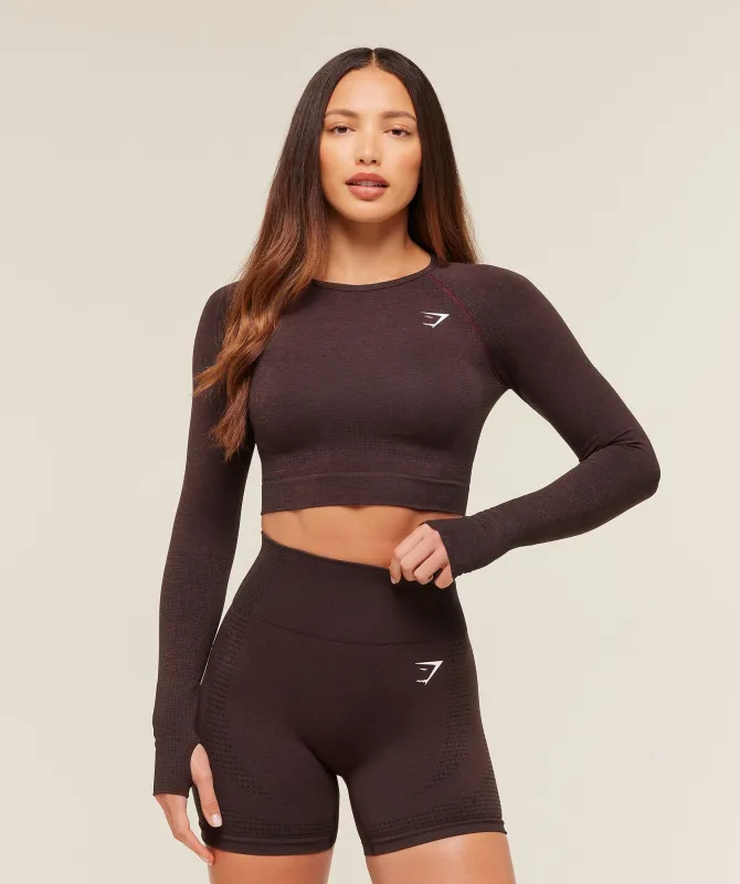 Gymshark Vital Crop Top - Rich Maroon/Marl sold by Gymshark