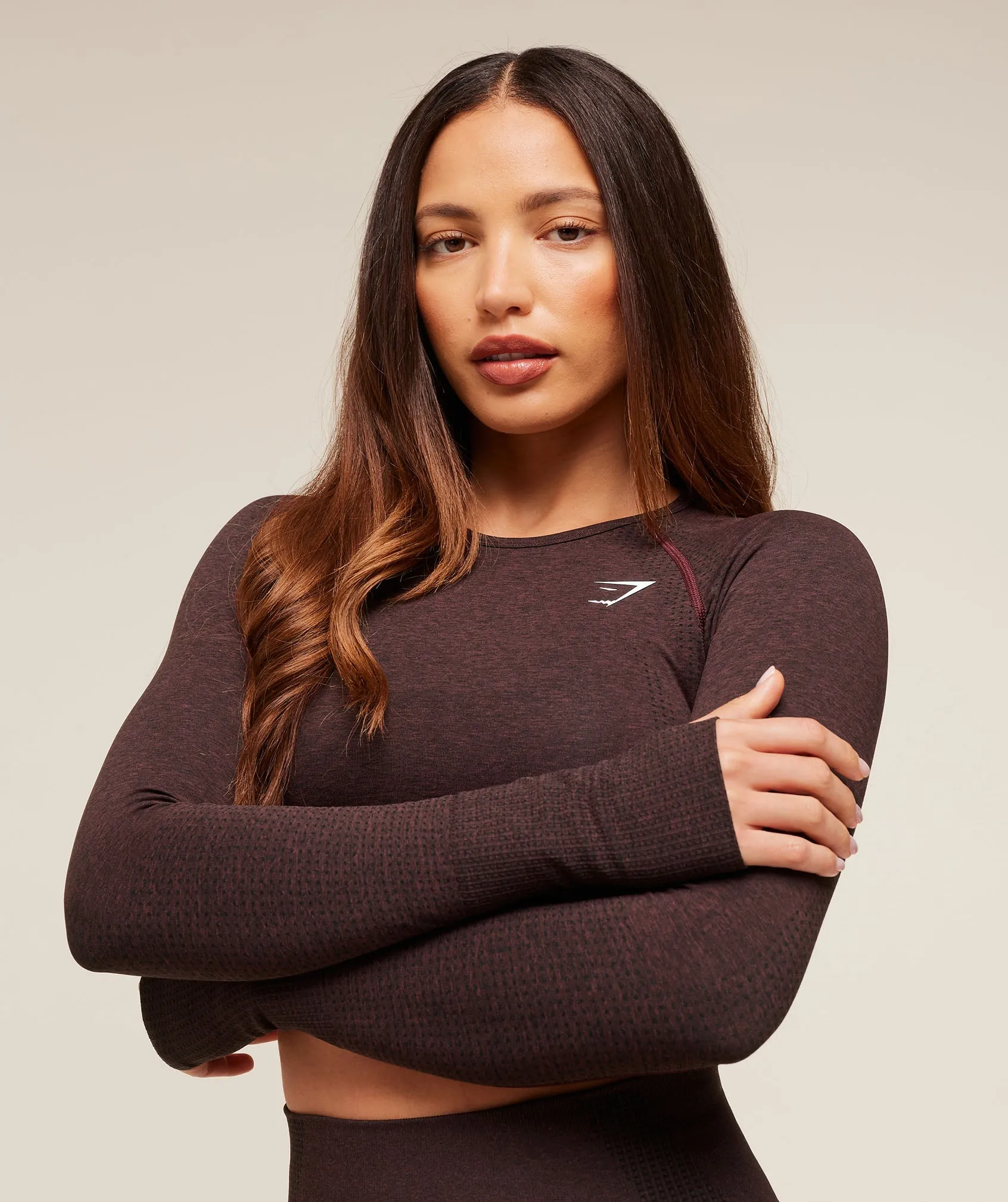 Gymshark Vital Crop Top - Rich Maroon/Marl sold by Gymshark product image thumbnail 4