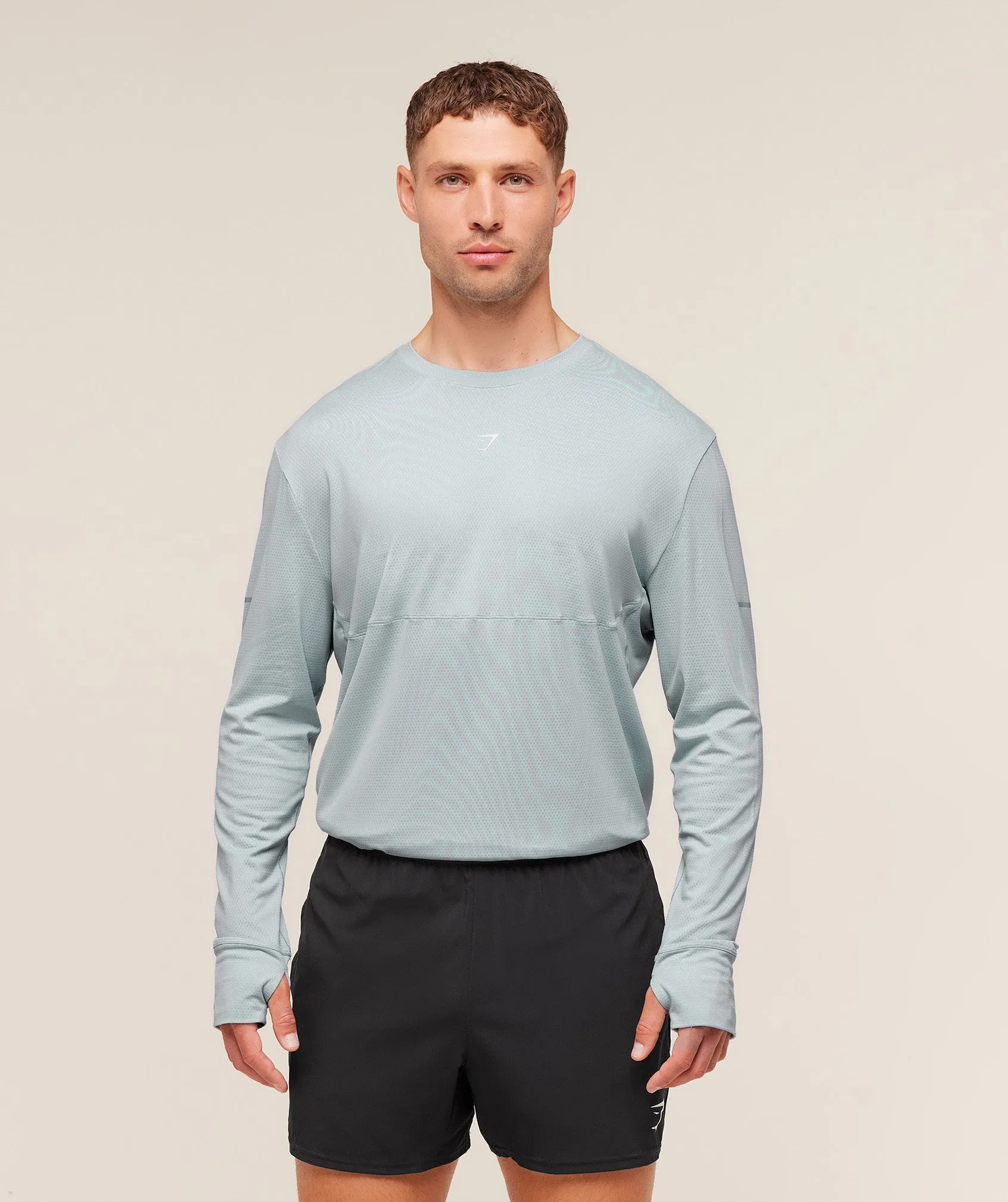 Gymshark Running Long Sleeve T-Shirt - Smoke Blue sold by Gymshark
