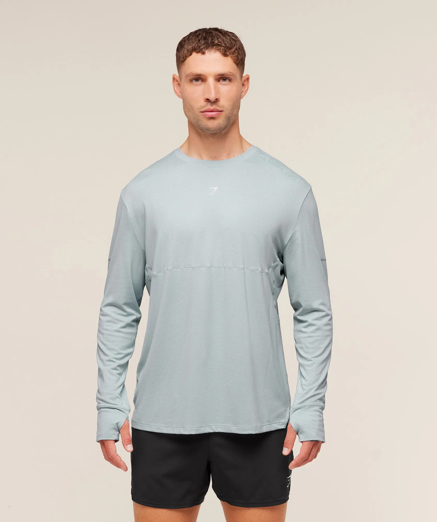 Gymshark Running Long Sleeve T-Shirt - Smoke Blue sold by Gymshark product image thumbnail 5