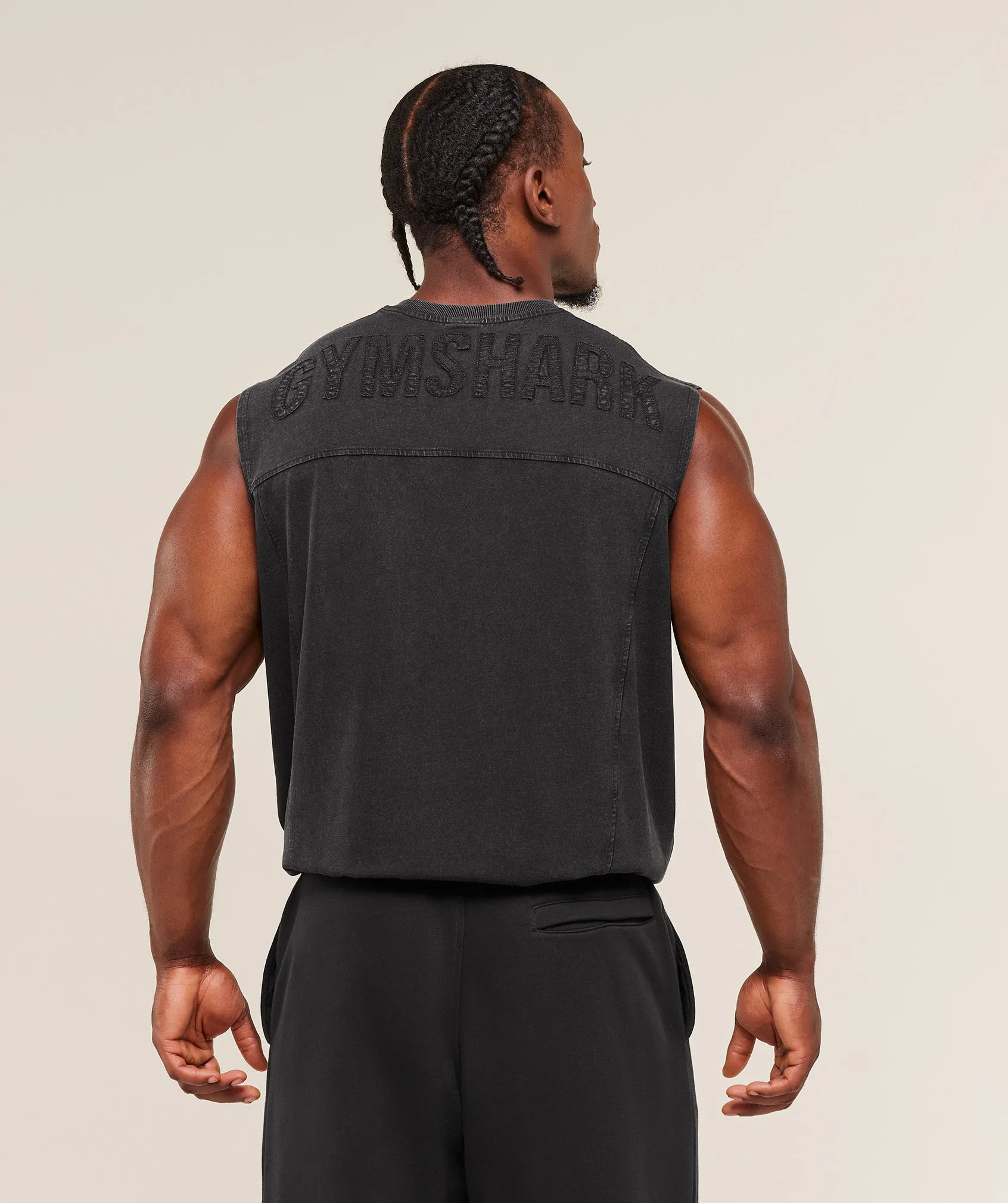 Gymshark Power Washed Tank - GS Black sold by Gymshark product image thumbnail 4