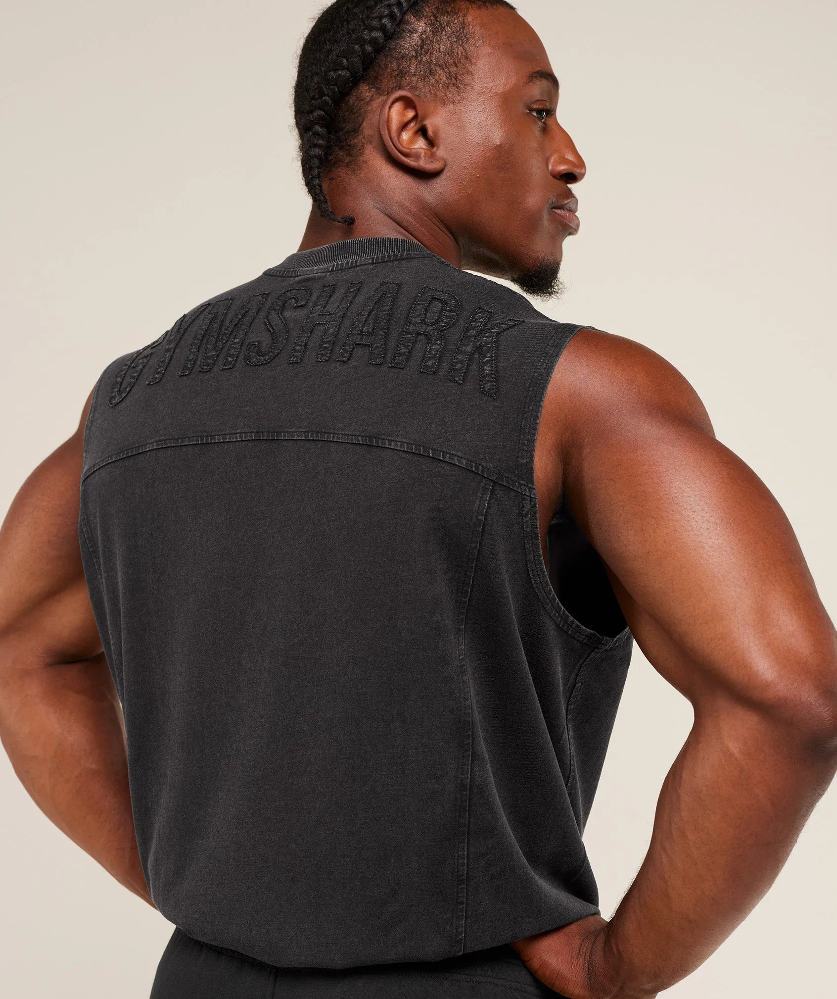 Gymshark Power Washed Tank - GS Black sold by Gymshark