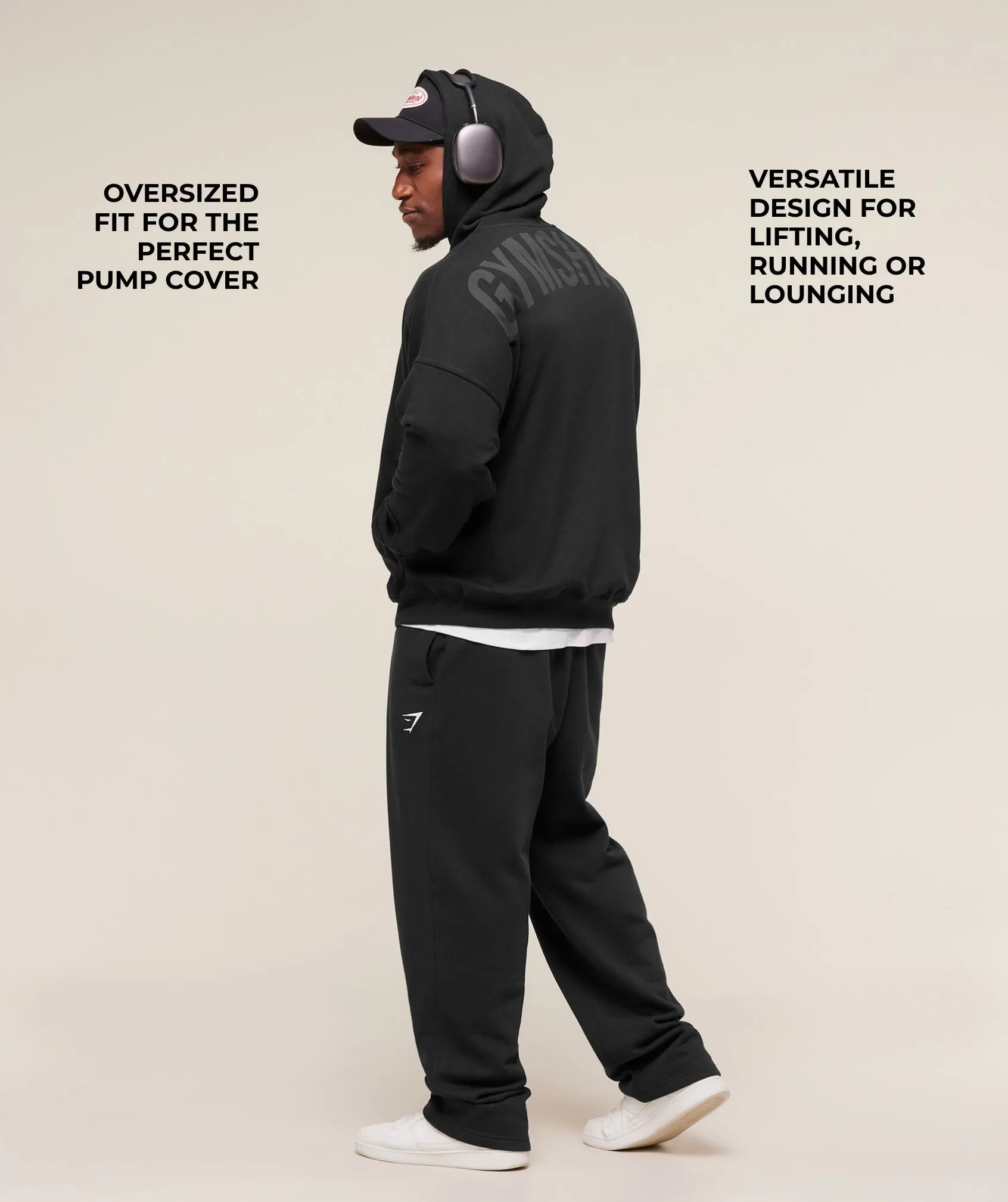 Gymshark Power Zip Up Hoodie - Black/Asphalt Grey sold by Gymshark product image thumbnail 2