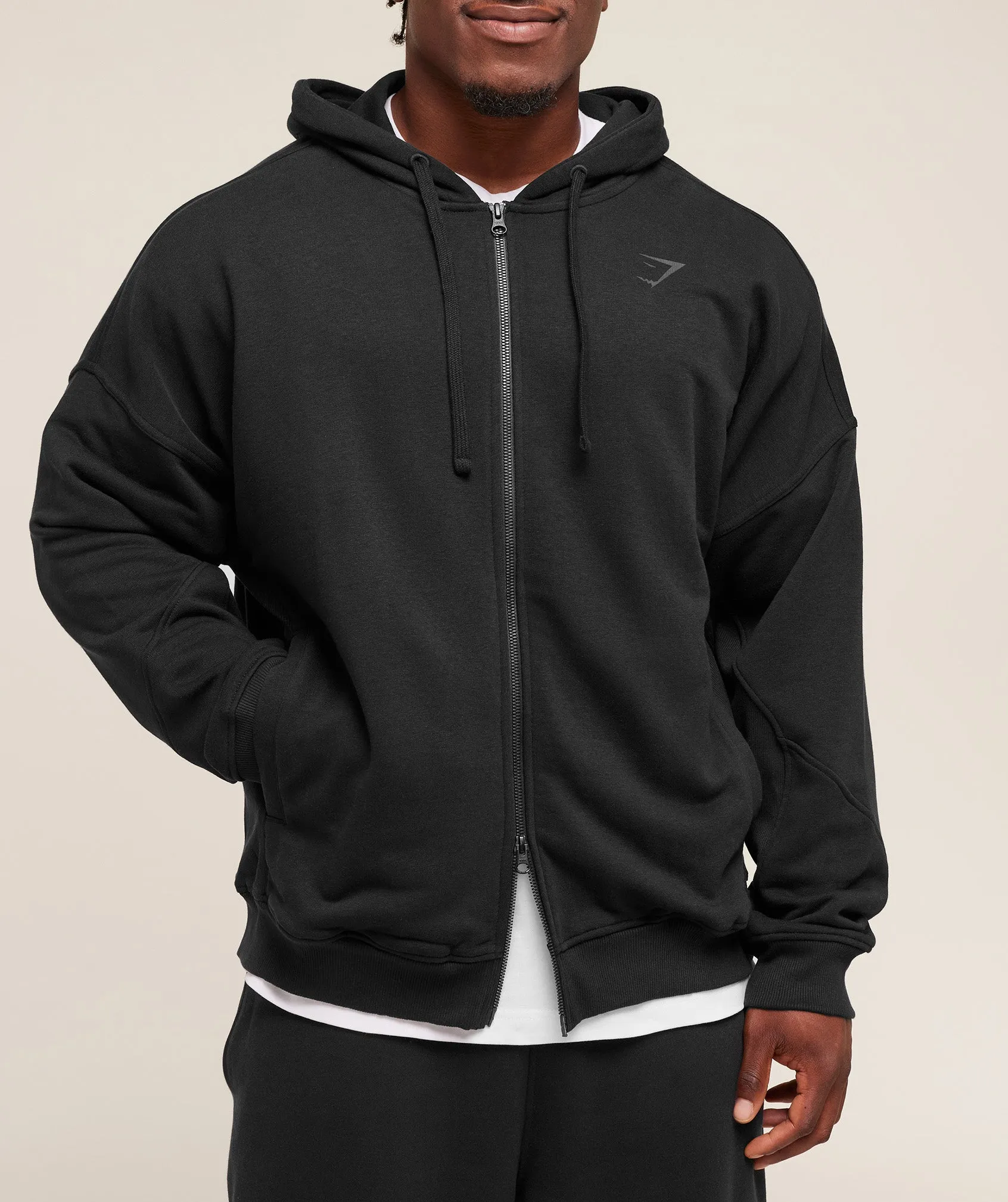 Gymshark Power Zip Up Hoodie - Black/Asphalt Grey sold by Gymshark product image thumbnail 4