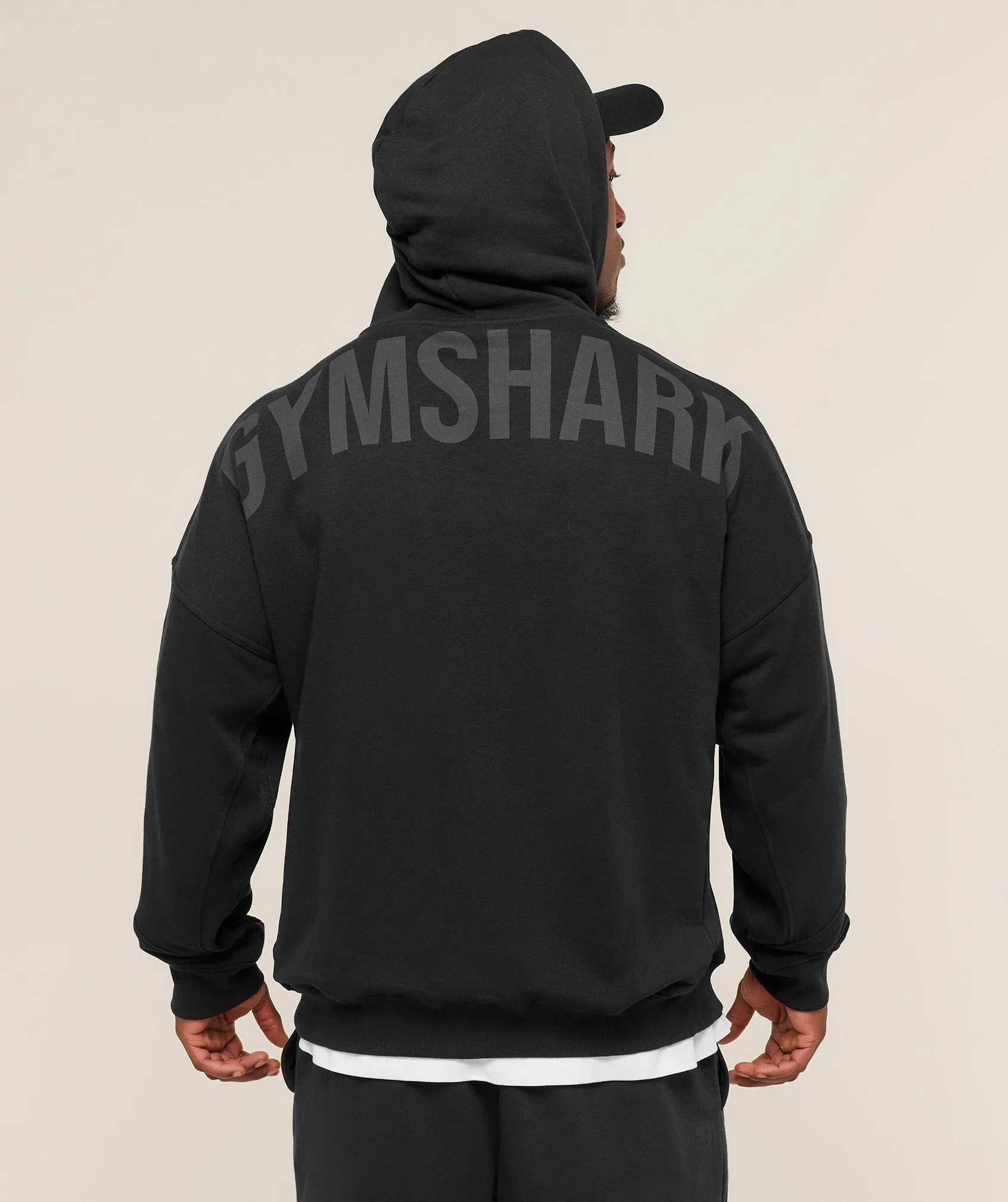 Gymshark Power Zip Up Hoodie - Black/Asphalt Grey sold by Gymshark
