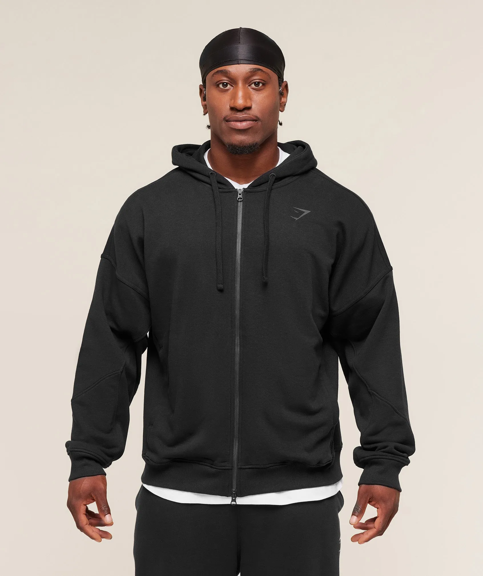 Gymshark Power Zip Up Hoodie - Black/Asphalt Grey sold by Gymshark product image thumbnail 3
