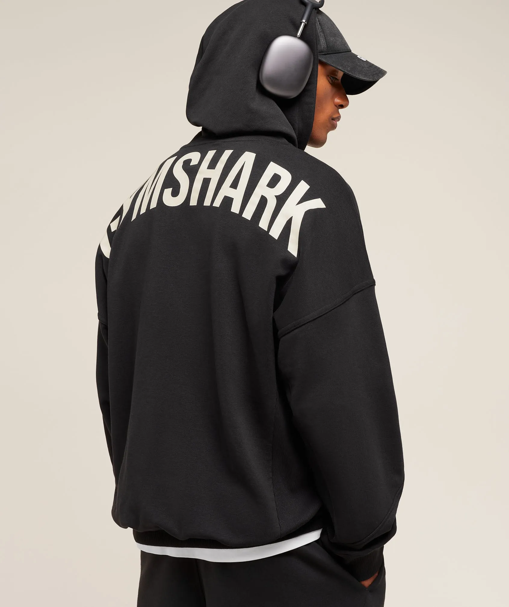 Gymshark Power Zip Up Hoodie - Black/Oat White sold by Gymshark product image thumbnail 4