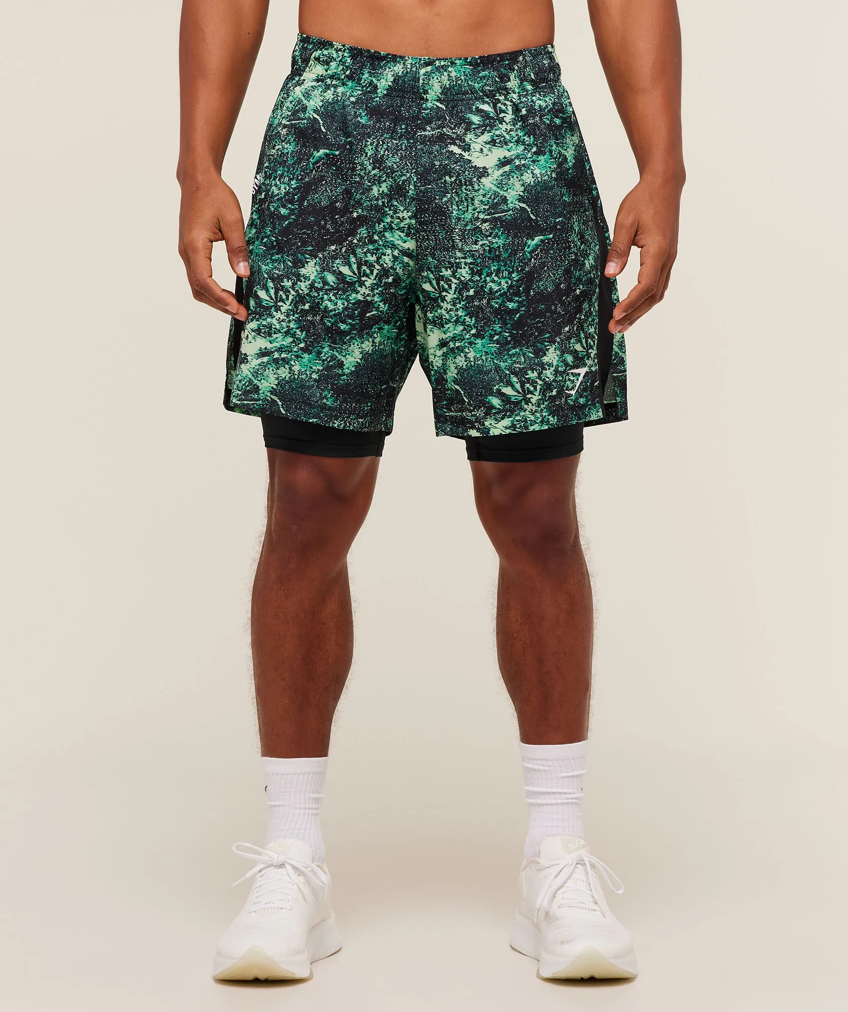 Gymshark Sport 7" 2 in 1 Shorts - Active Green/Black sold by Gymshark