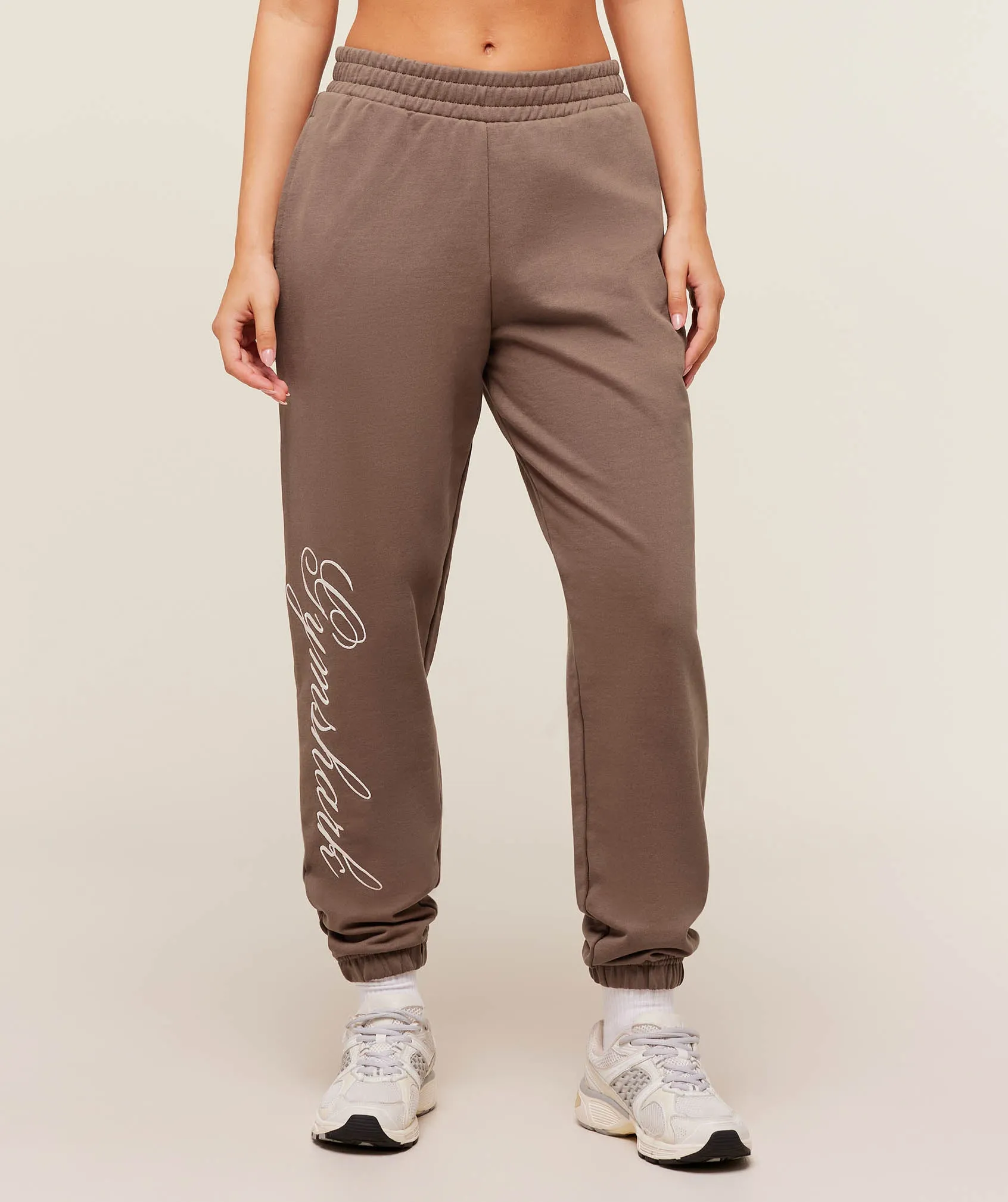 Gymshark All Seasons Graphic Jogger - Soft Brown sold by Gymshark