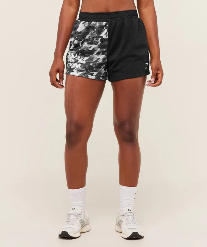 Gymshark Lifting Club Mesh Shorts - Black/White sold by Gymshark