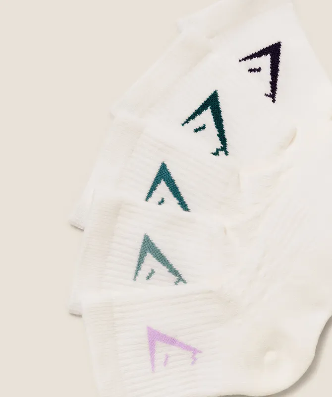 Gymshark Midi Socks 5pk - Midnight Purple/Warm Lilac/Weighted Teal/Vintage Teal/Muted Teal sold by Gymshark