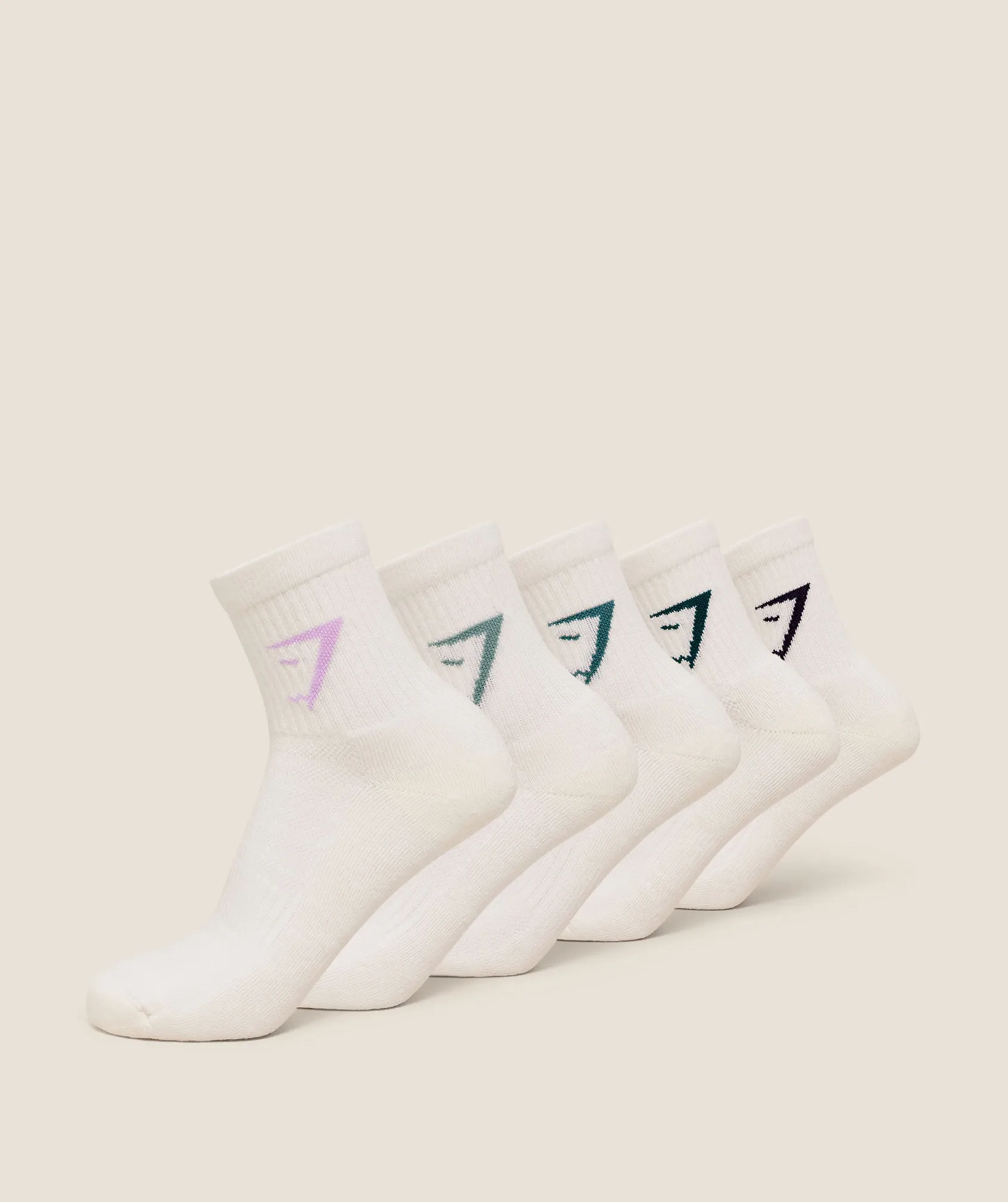 Gymshark Midi Socks 5pk - Midnight Purple/Warm Lilac/Weighted Teal/Vintage Teal/Muted Teal sold by Gymshark product image thumbnail 2