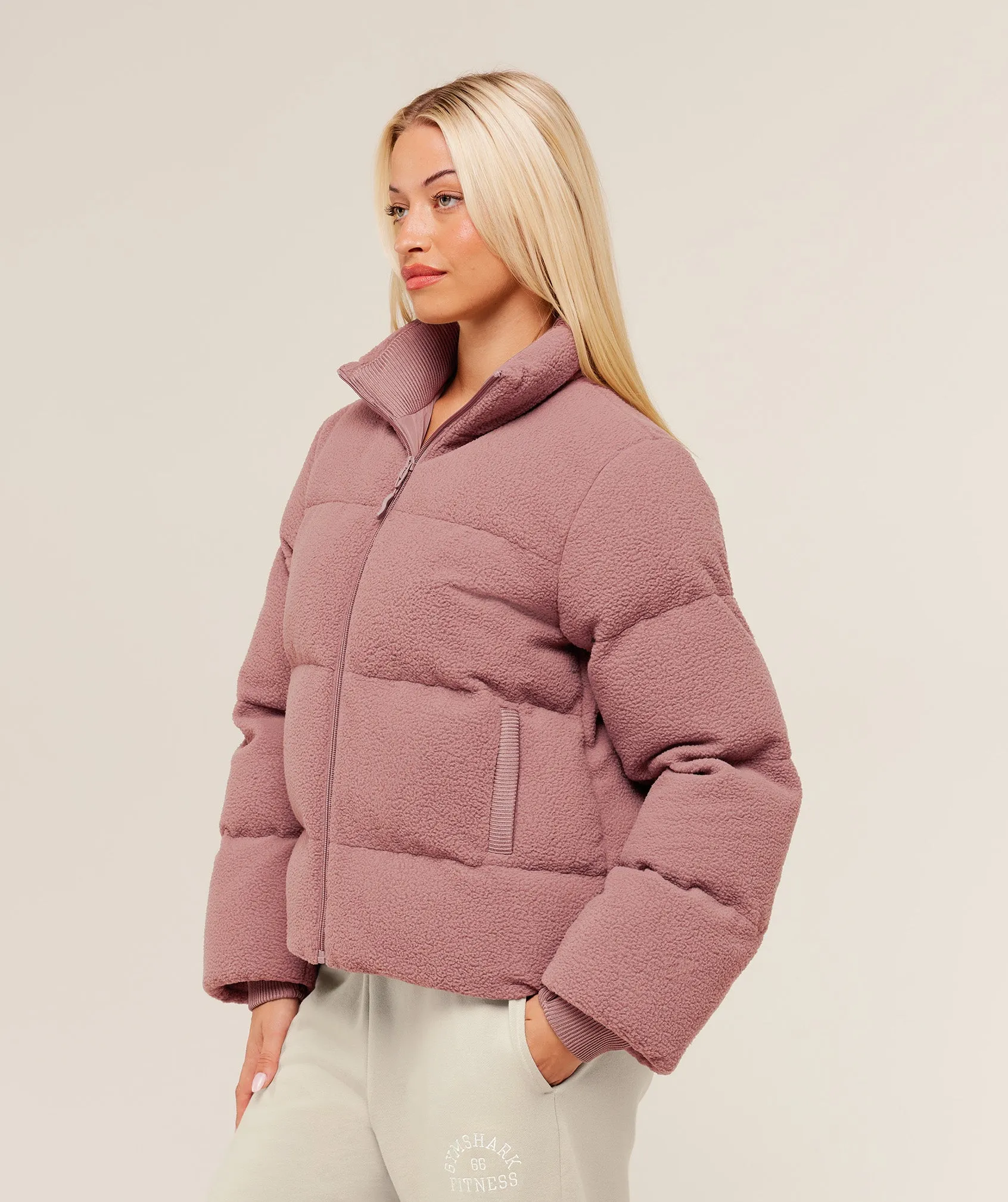 Gymshark Sherpa Puffer Jacket - Chestnut Pink sold by Gymshark product image thumbnail 3