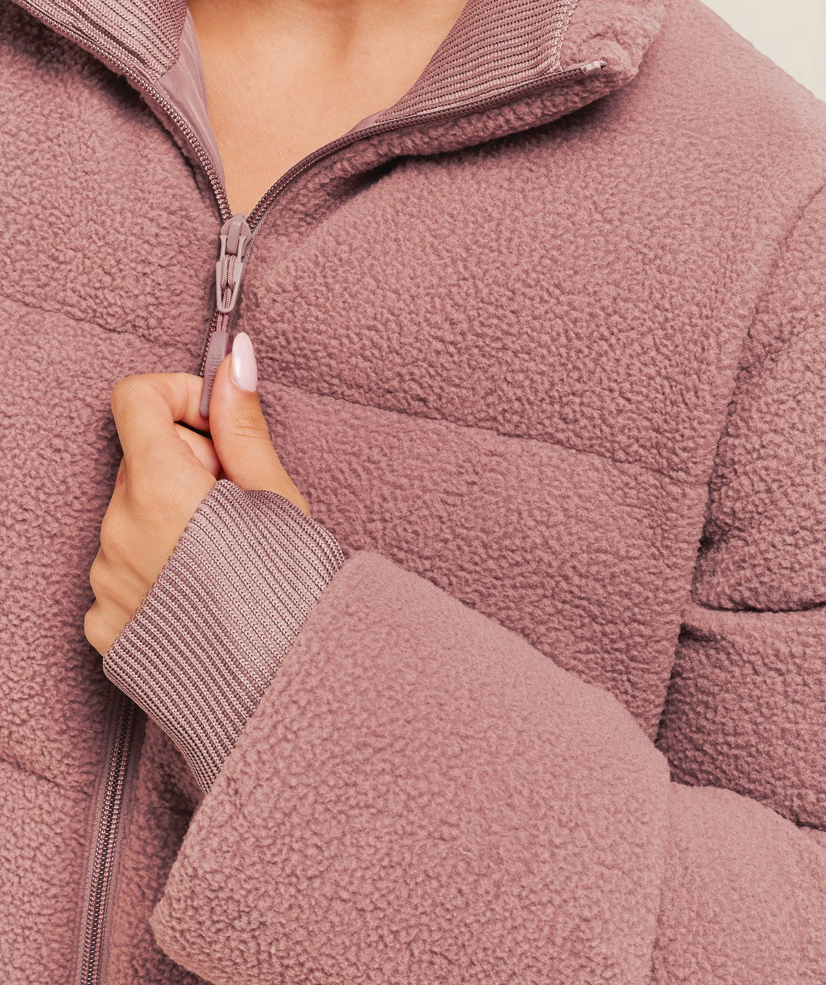 Gymshark Sherpa Puffer Jacket - Chestnut Pink sold by Gymshark product image thumbnail 5