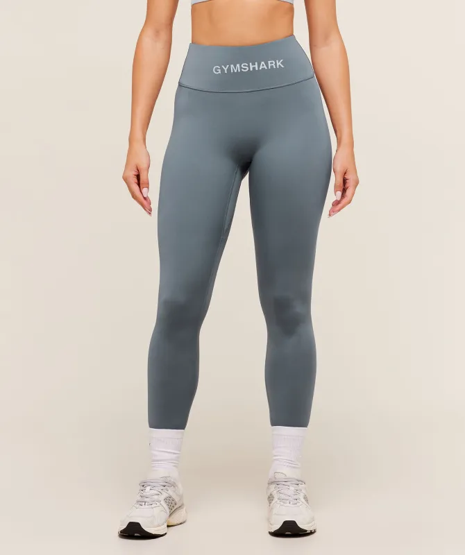 Gymshark Wordmark Waistband Leggings - Iron Blue sold by Gymshark