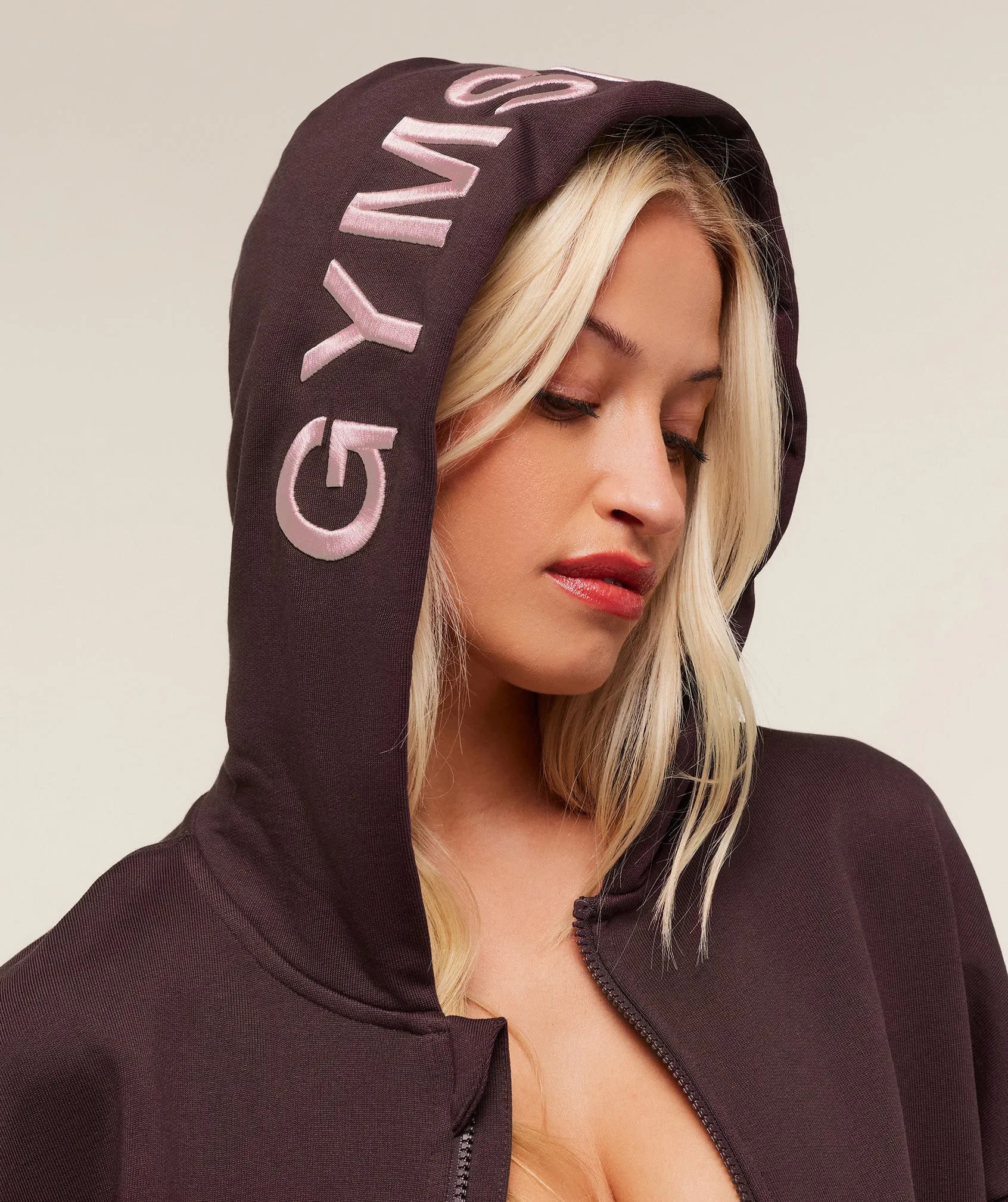 Gymshark Embroidered Zip Up Hoodie - Cherry Purple sold by Gymshark product image thumbnail 5