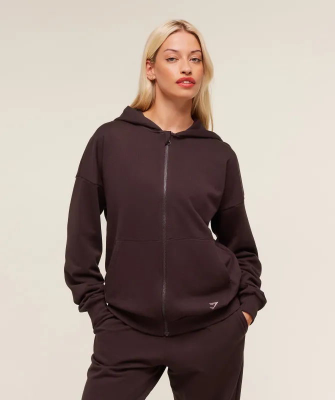 Gymshark Embroidered Zip Up Hoodie - Cherry Purple sold by Gymshark