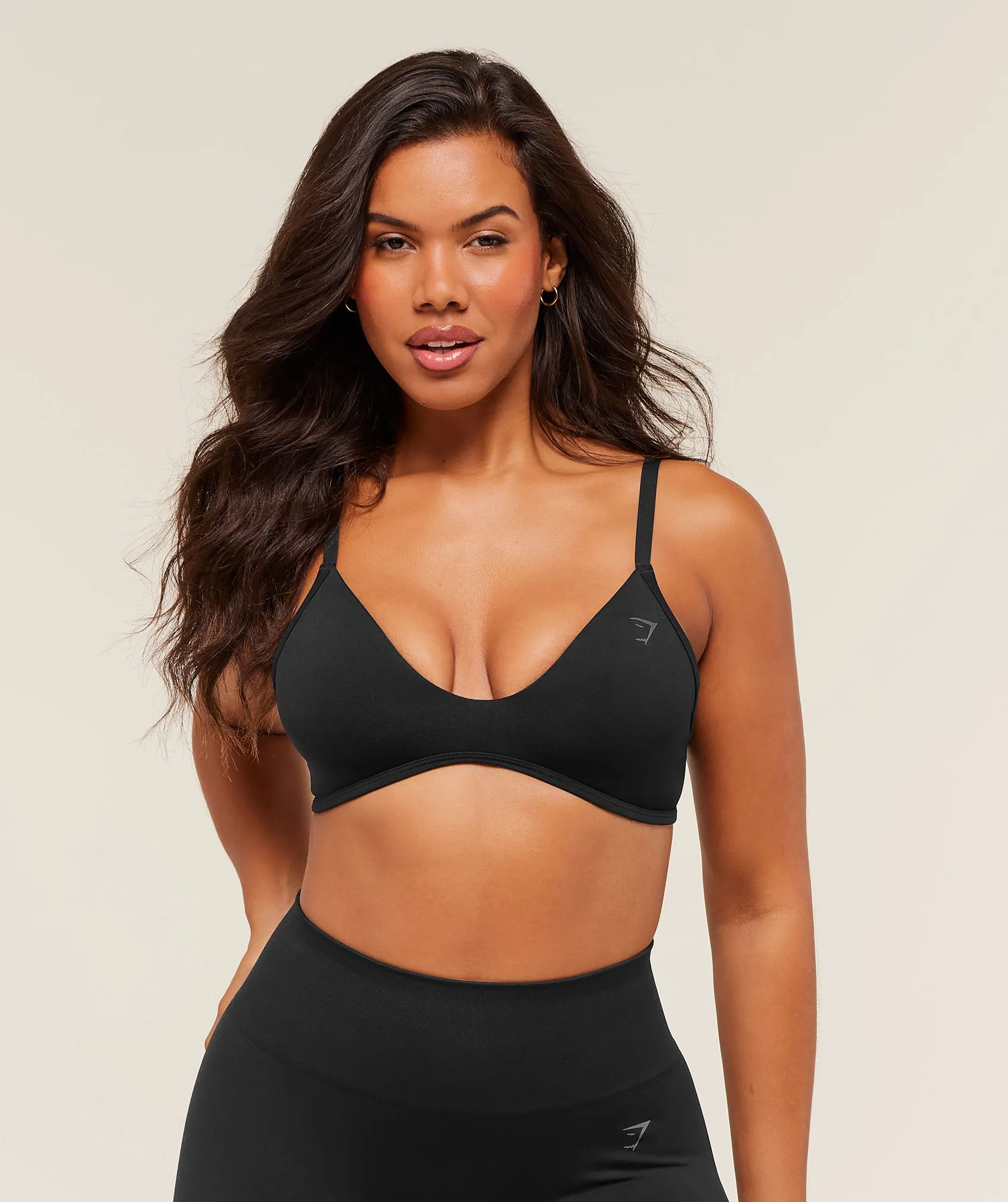 Gymshark Soft Sculpt V-neck Sports Bra - Black sold by Gymshark