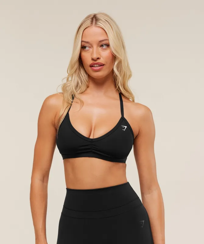 Gymshark High Gloss Minimal Sports Bra - Black sold by Gymshark