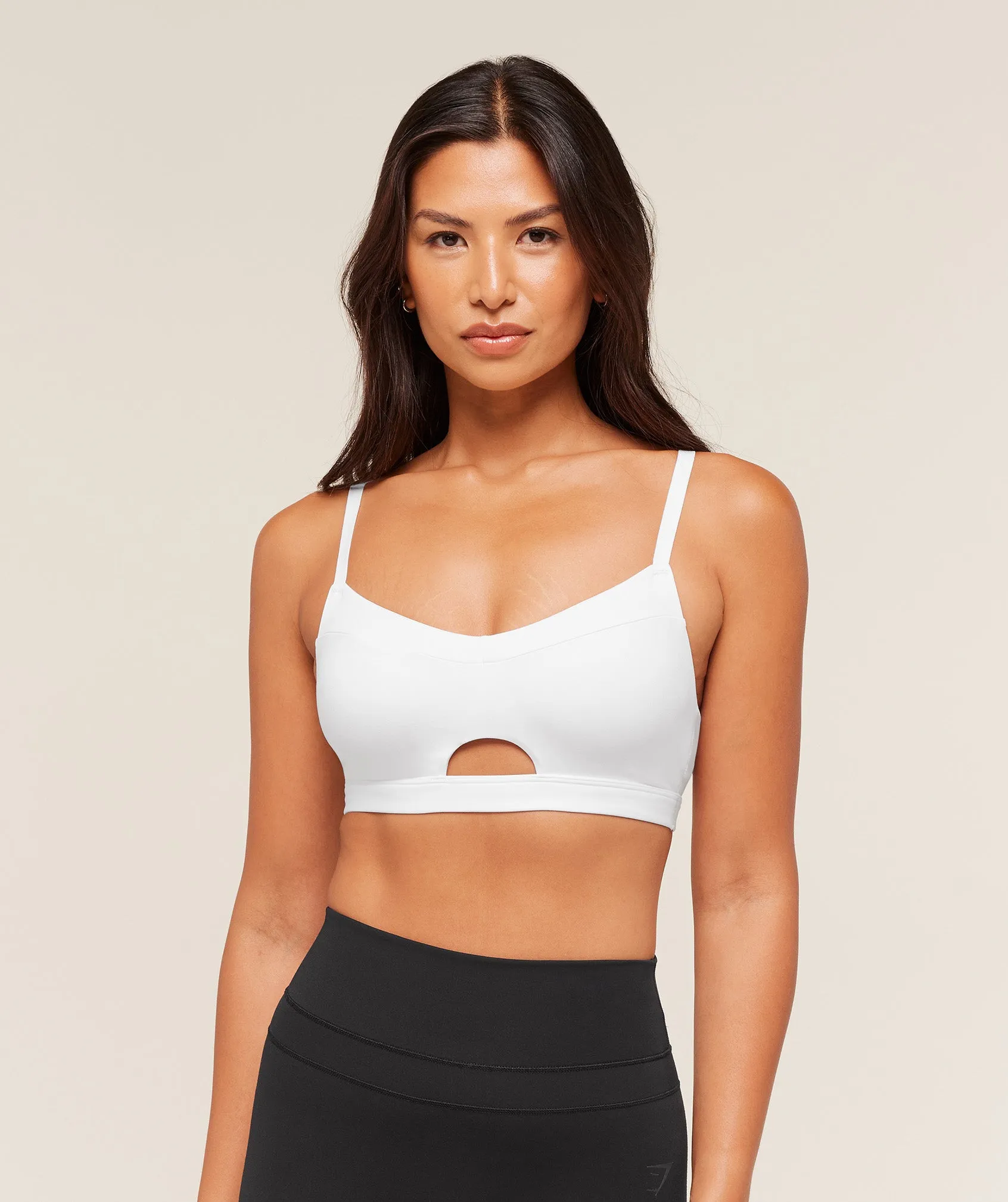 Gymshark Balcony Peekaboo Sports Bra - White sold by Gymshark