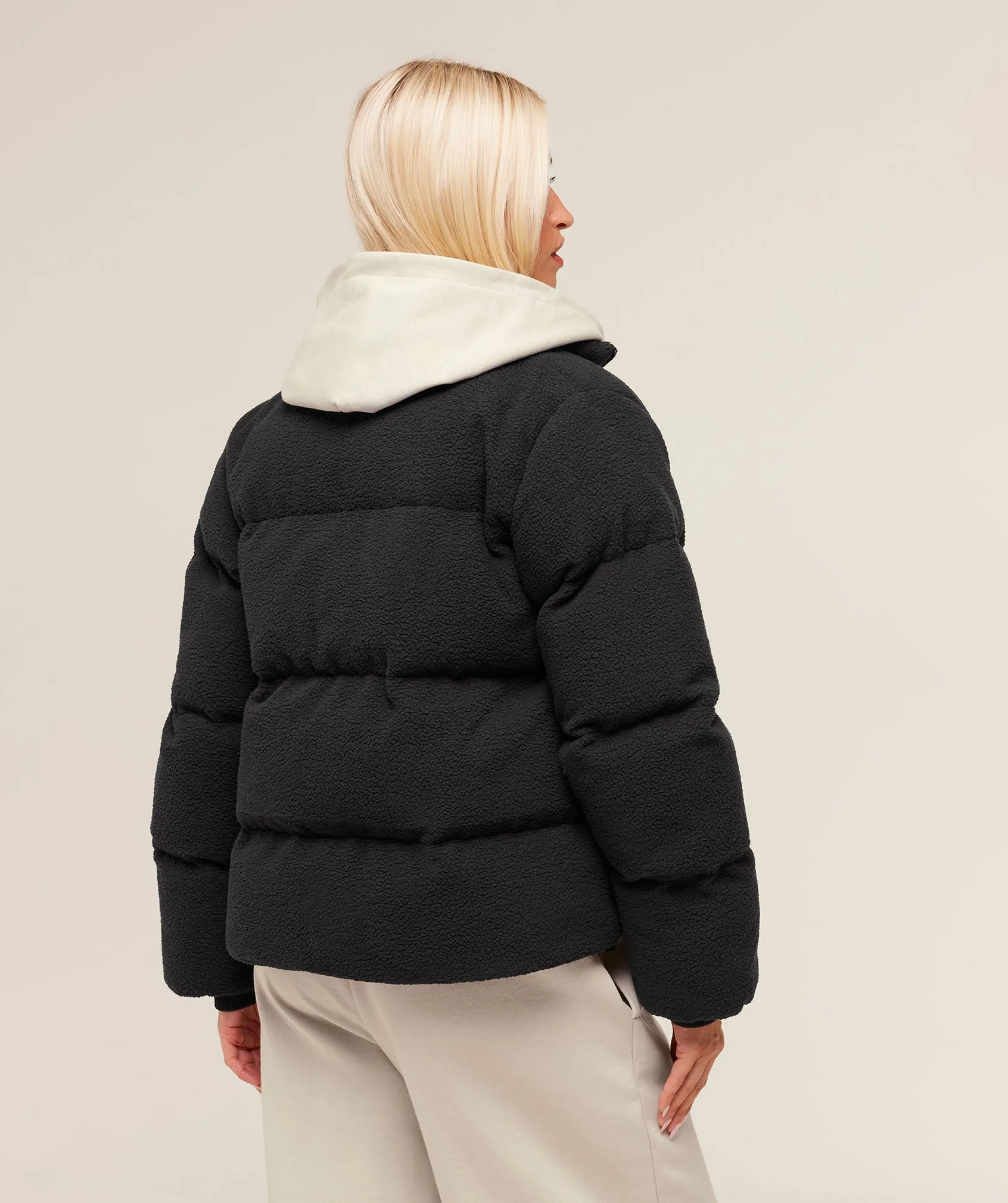 Gymshark Sherpa Puffer Jacket - Black sold by Gymshark product image thumbnail 2