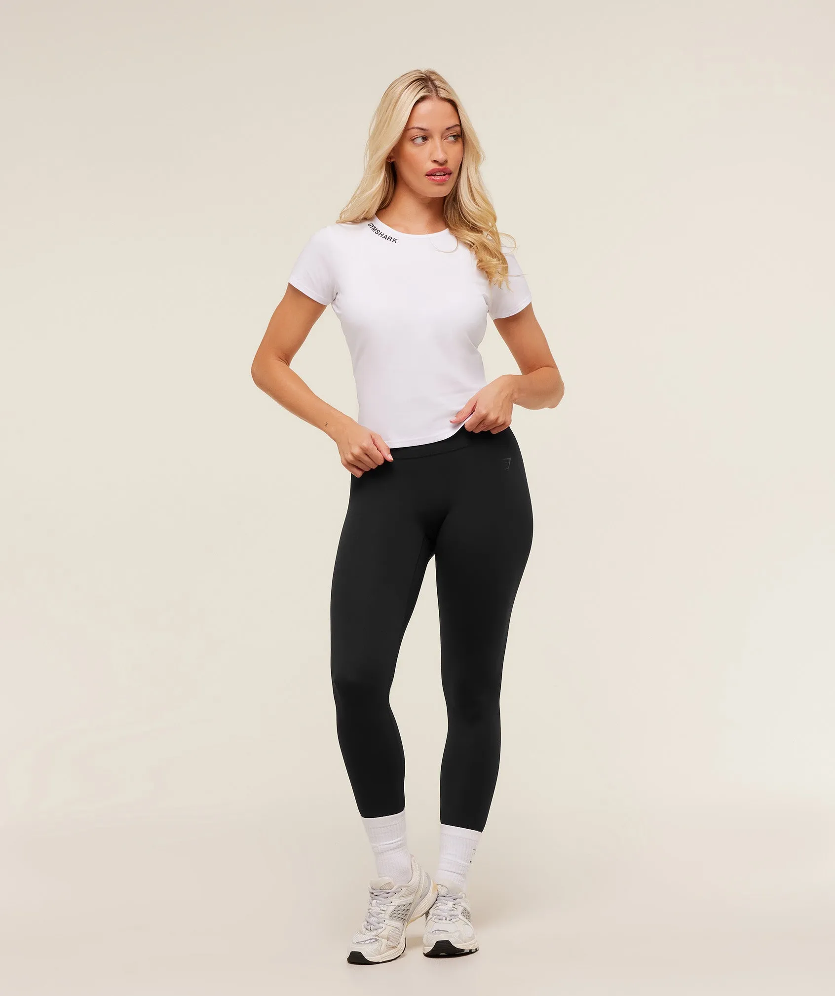 Gymshark Embroidered Logo Crop Top - White sold by Gymshark product image thumbnail 4