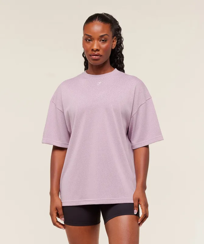 Gymshark Lifting Mesh Oversized Tee - Warm Lilac sold by Gymshark