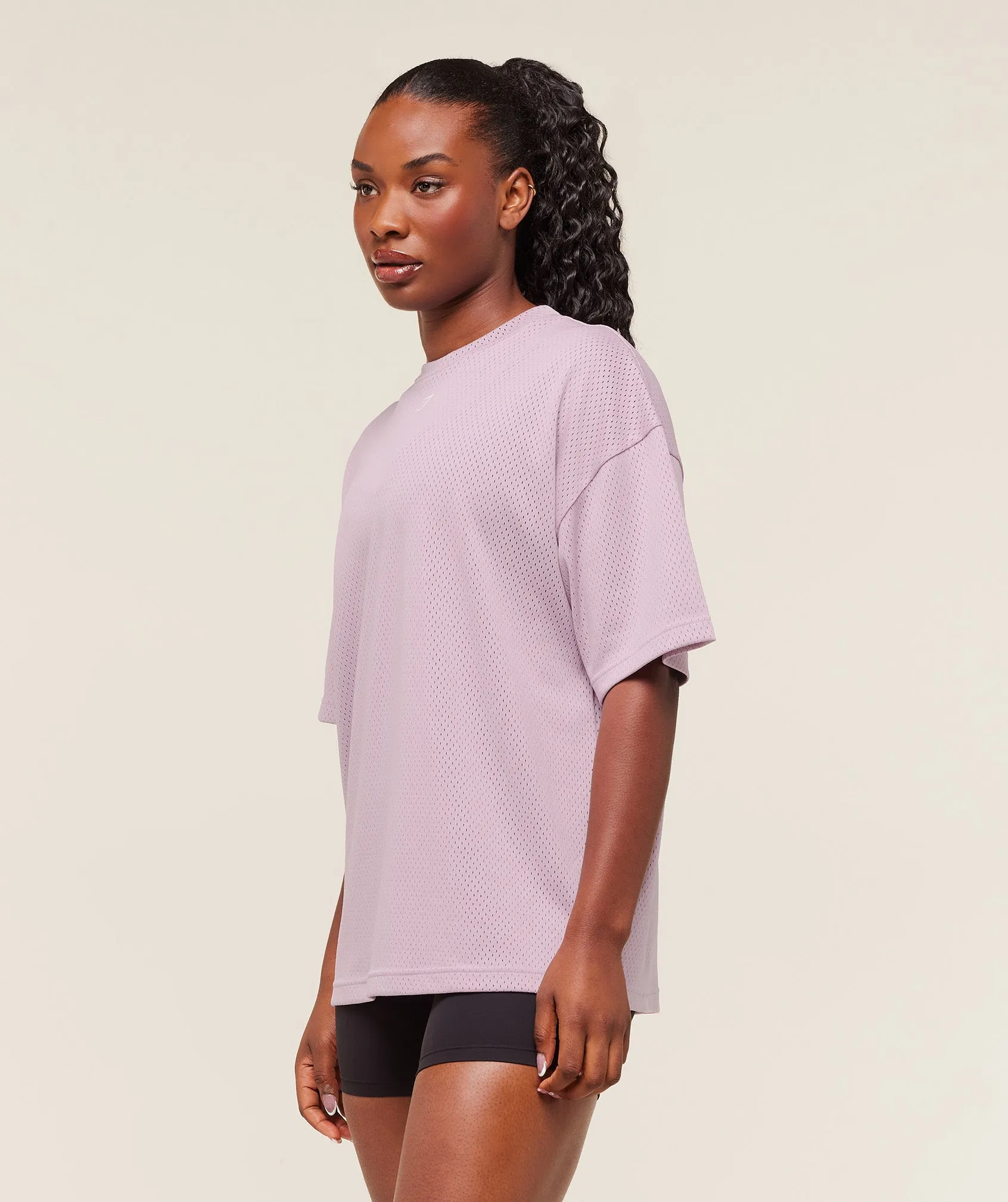 Gymshark Lifting Mesh Oversized Tee - Warm Lilac sold by Gymshark product image thumbnail 3