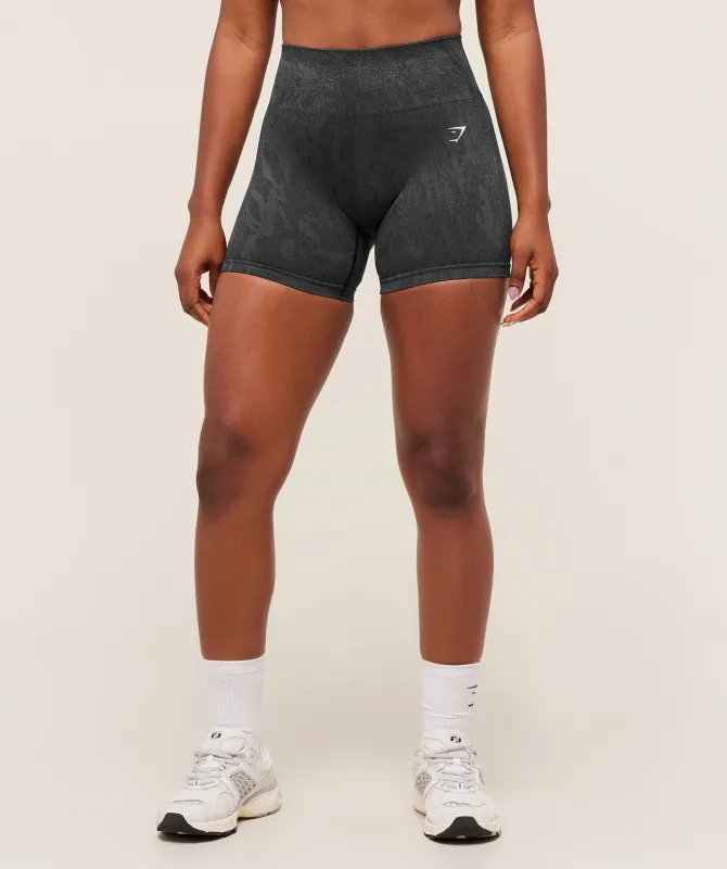 Gymshark Adapt Camo Seamless Shorts - Asphalt Grey/Black sold by Gymshark