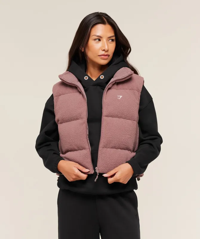 Gymshark Borg Puffer Vest - Chestnut Pink sold by Gymshark