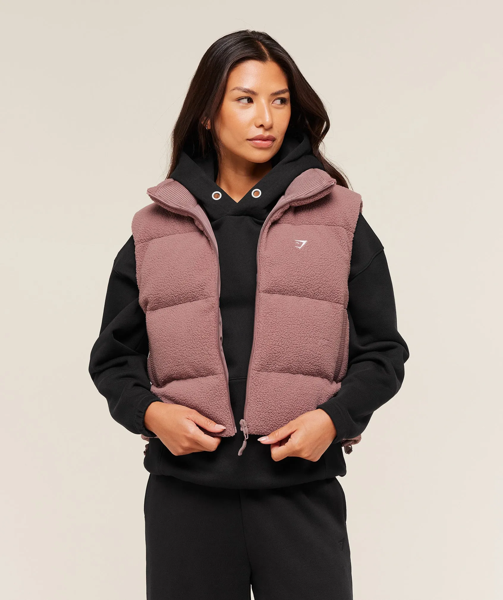 Gymshark Borg Puffer Vest - Chestnut Pink sold by Gymshark