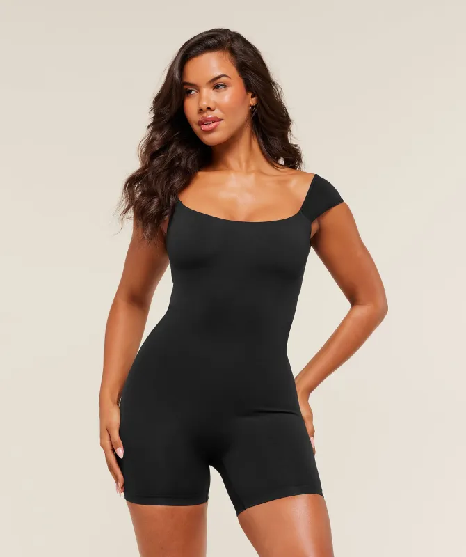 Gymshark Soft Sculpt Cap Sleeve All-In-One - Black sold by Gymshark