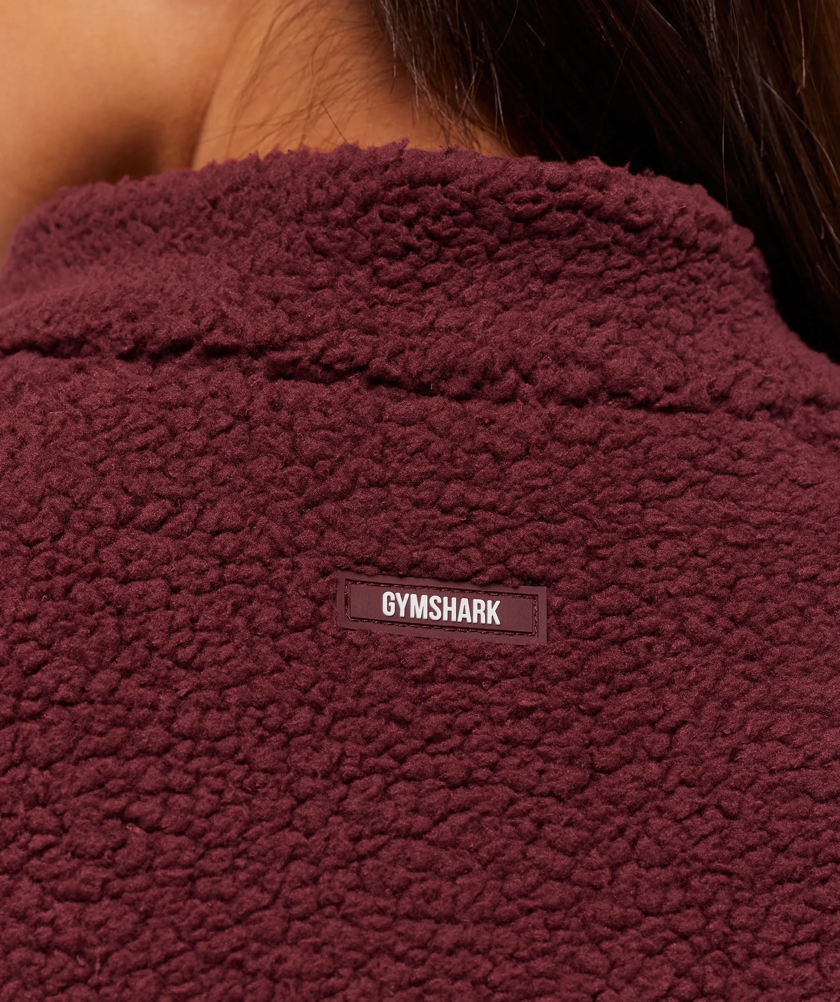 Gymshark Contrast Sherpa Jacket - Rich Maroon/Reset Pink/Oat White sold by Gymshark product image thumbnail 4
