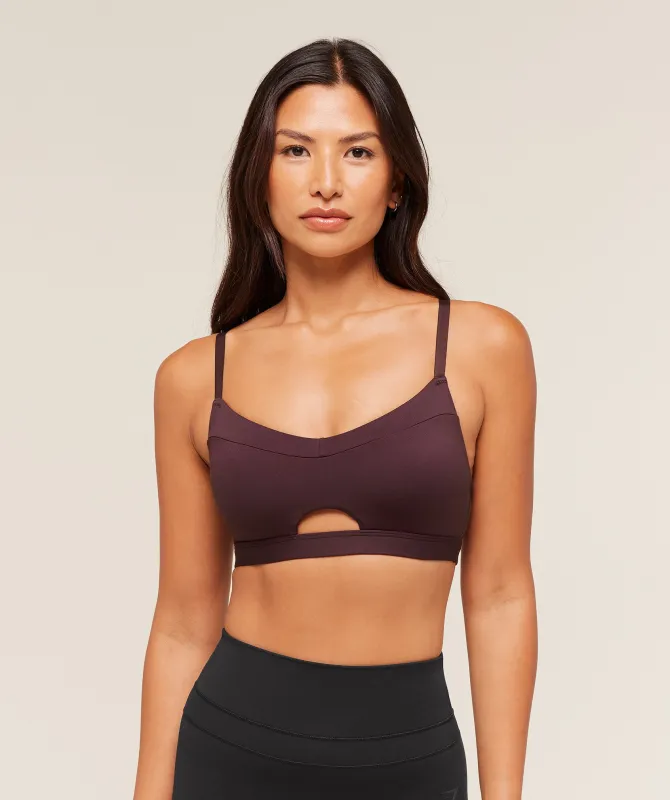 Gymshark Balcony Peekaboo Sports Bra - Cherry Purple sold by Gymshark
