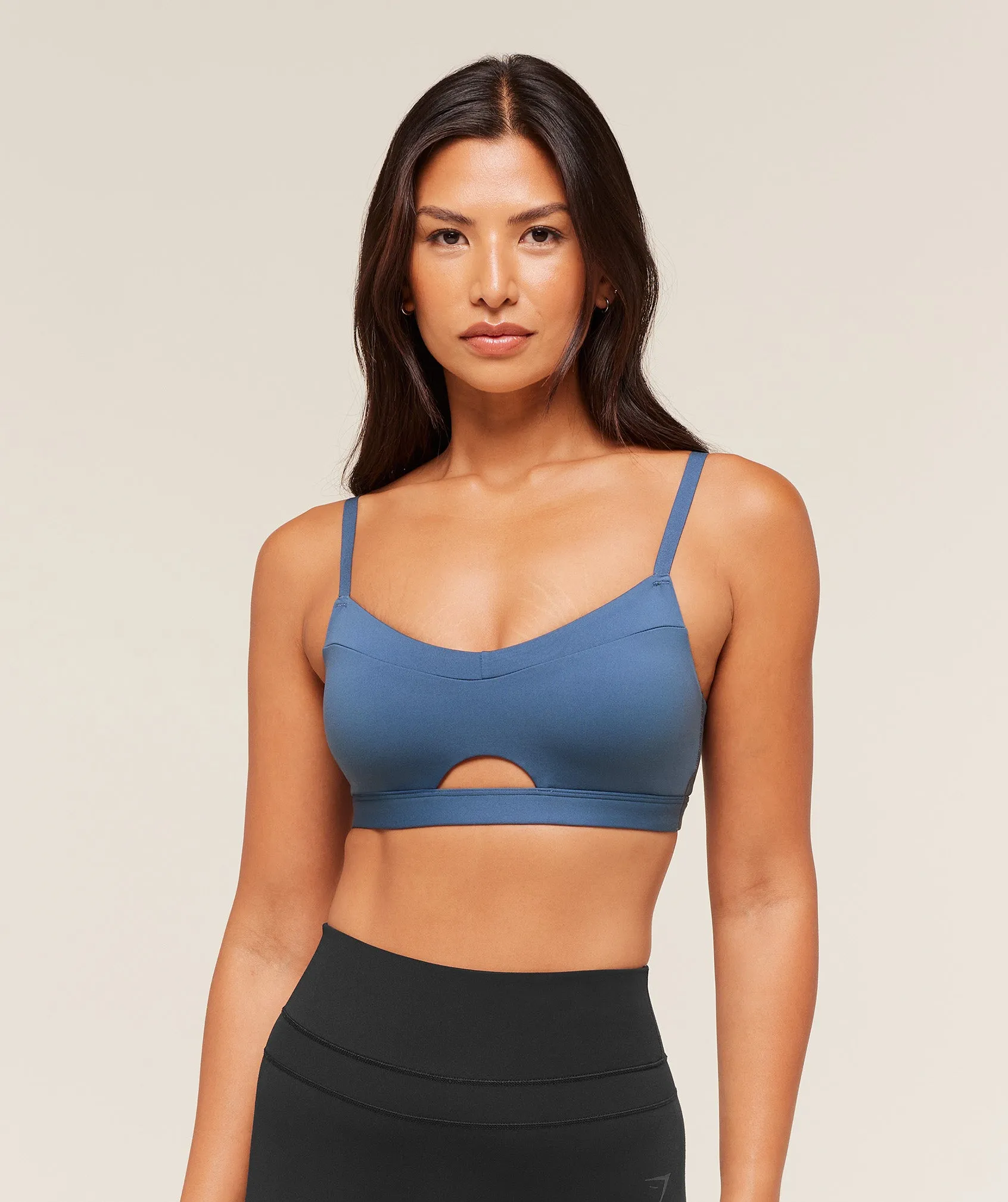 Gymshark Balcony Peekaboo Sports Bra - Compound Blue sold by Gymshark