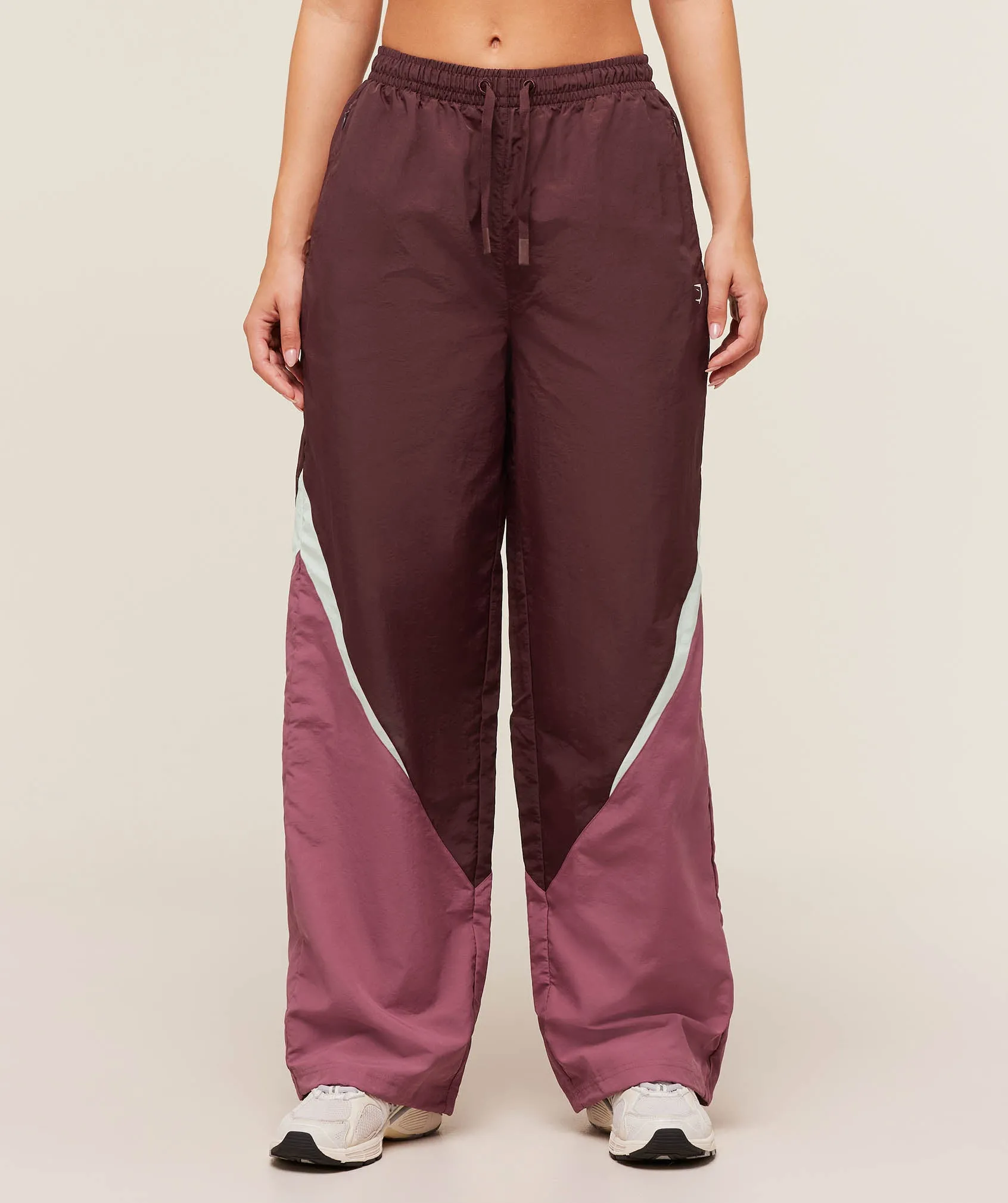 Gymshark Contrast Track Pant - Rich Maroon/Reset Pink/Oat White sold by Gymshark