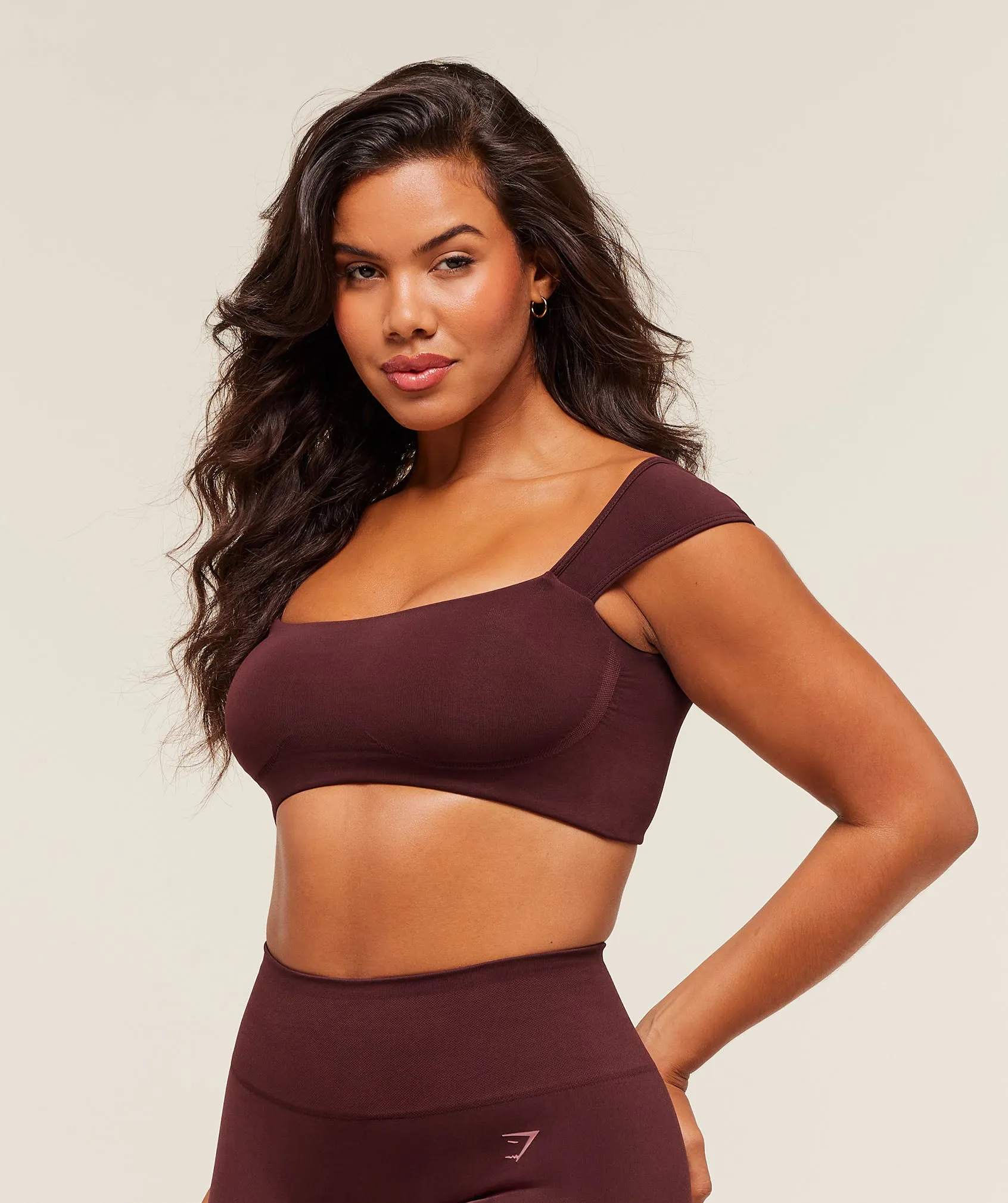 Gymshark Soft Sculpt Cap Sleeve Bralette - Rich Maroon sold by Gymshark product image thumbnail 3