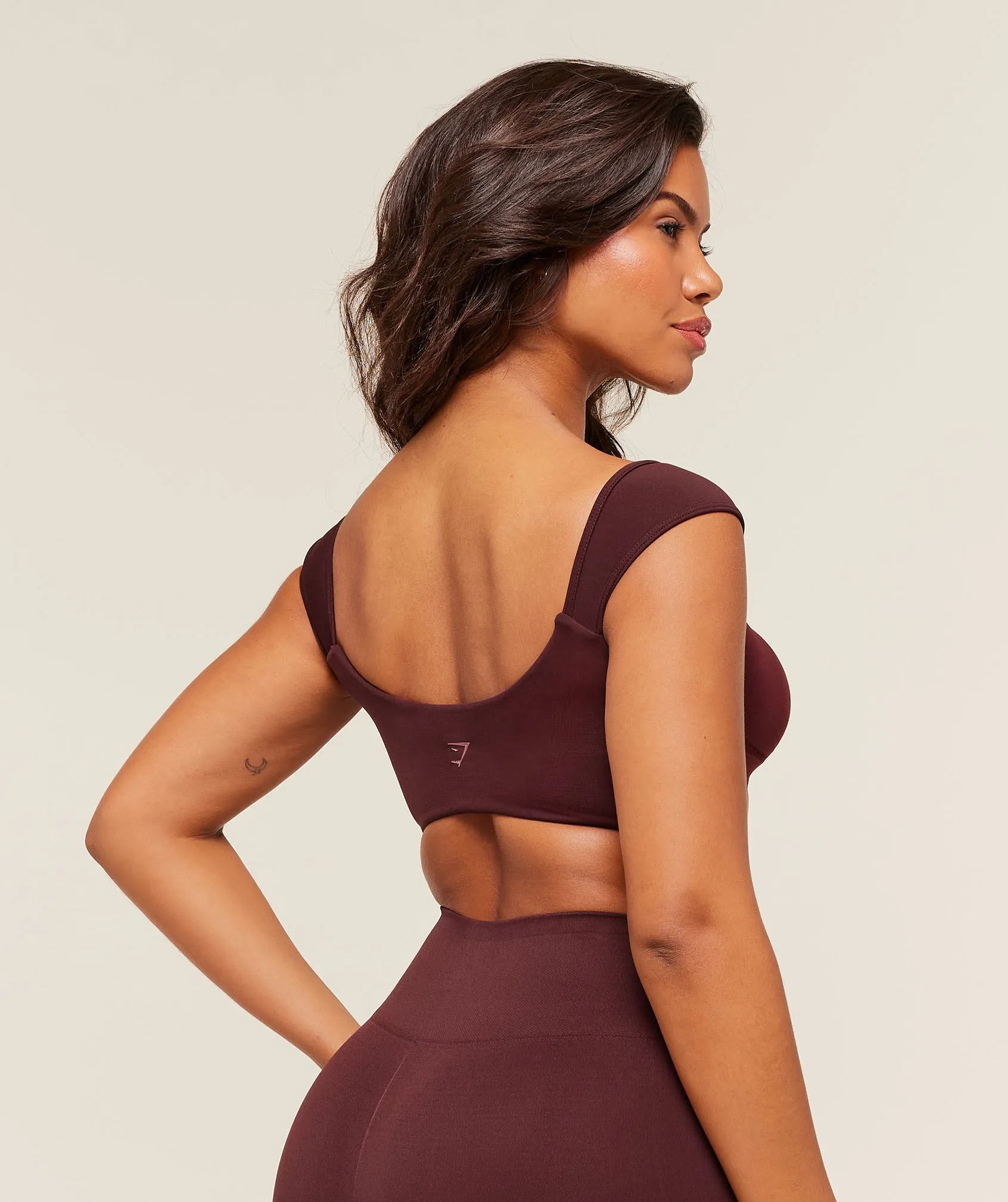 Gymshark Soft Sculpt Cap Sleeve Bralette - Rich Maroon sold by Gymshark product image thumbnail 2