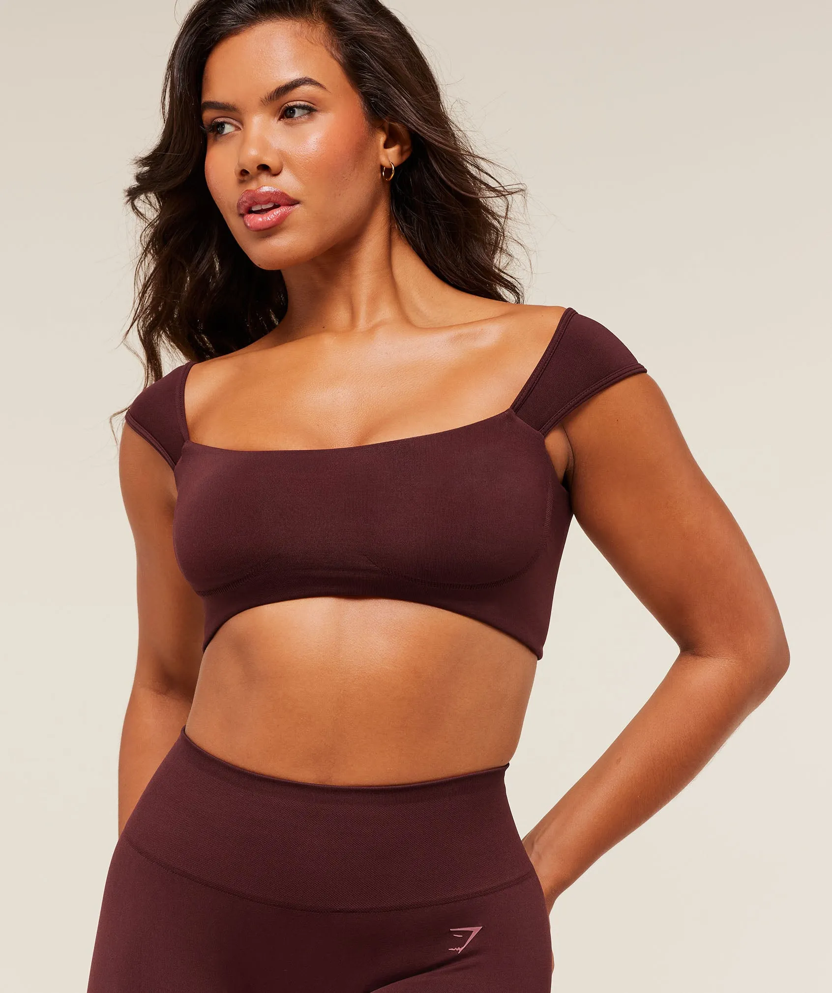 Gymshark Soft Sculpt Cap Sleeve Bralette - Rich Maroon sold by Gymshark product image thumbnail 5