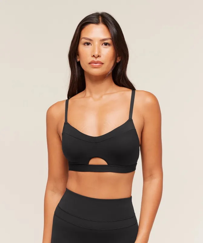 Gymshark Balcony Peekaboo Sports Bra - Black sold by Gymshark